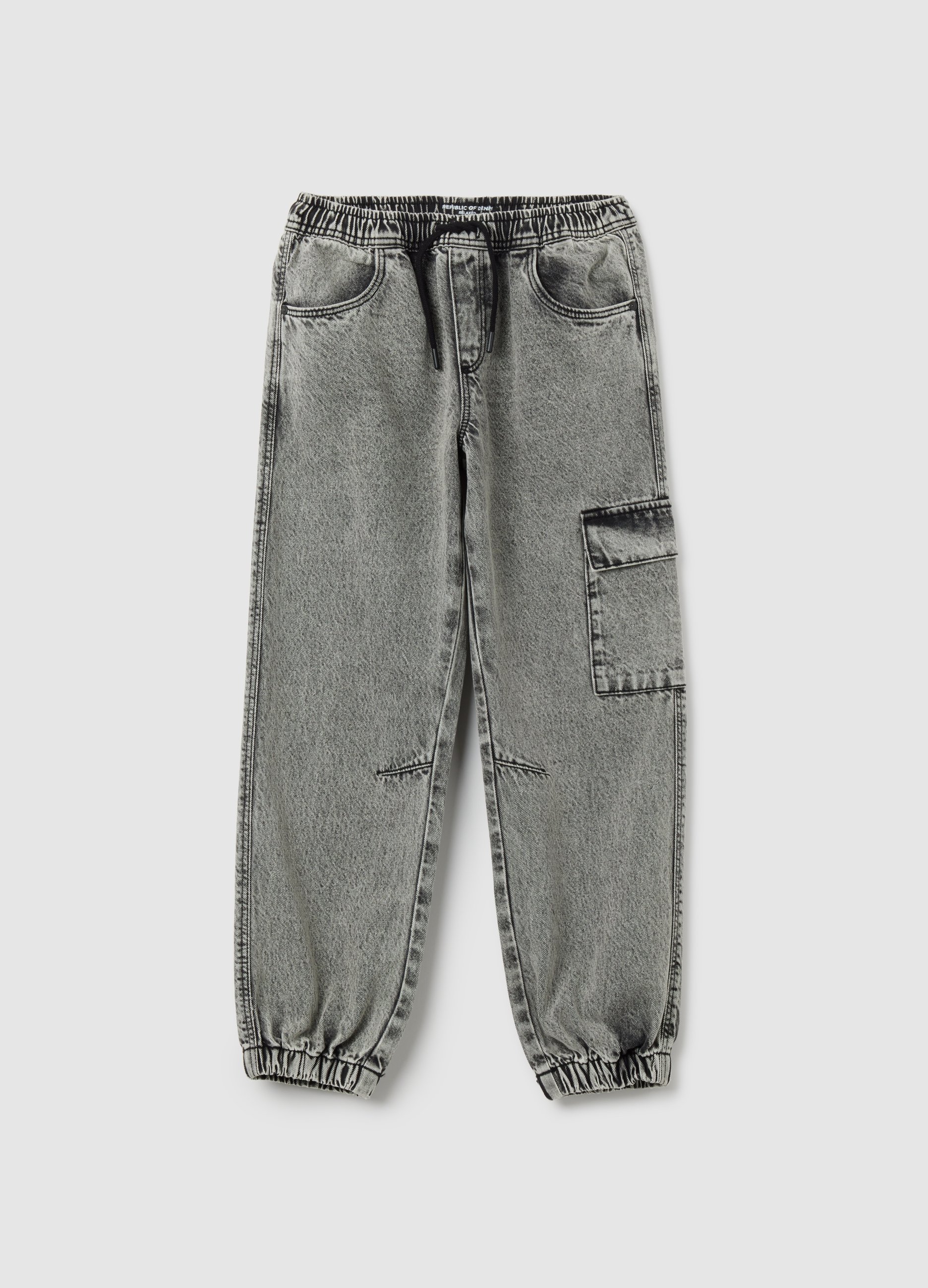 Jogger Denim Gris Para Niño, Niño, Gris, Talla: 12-13