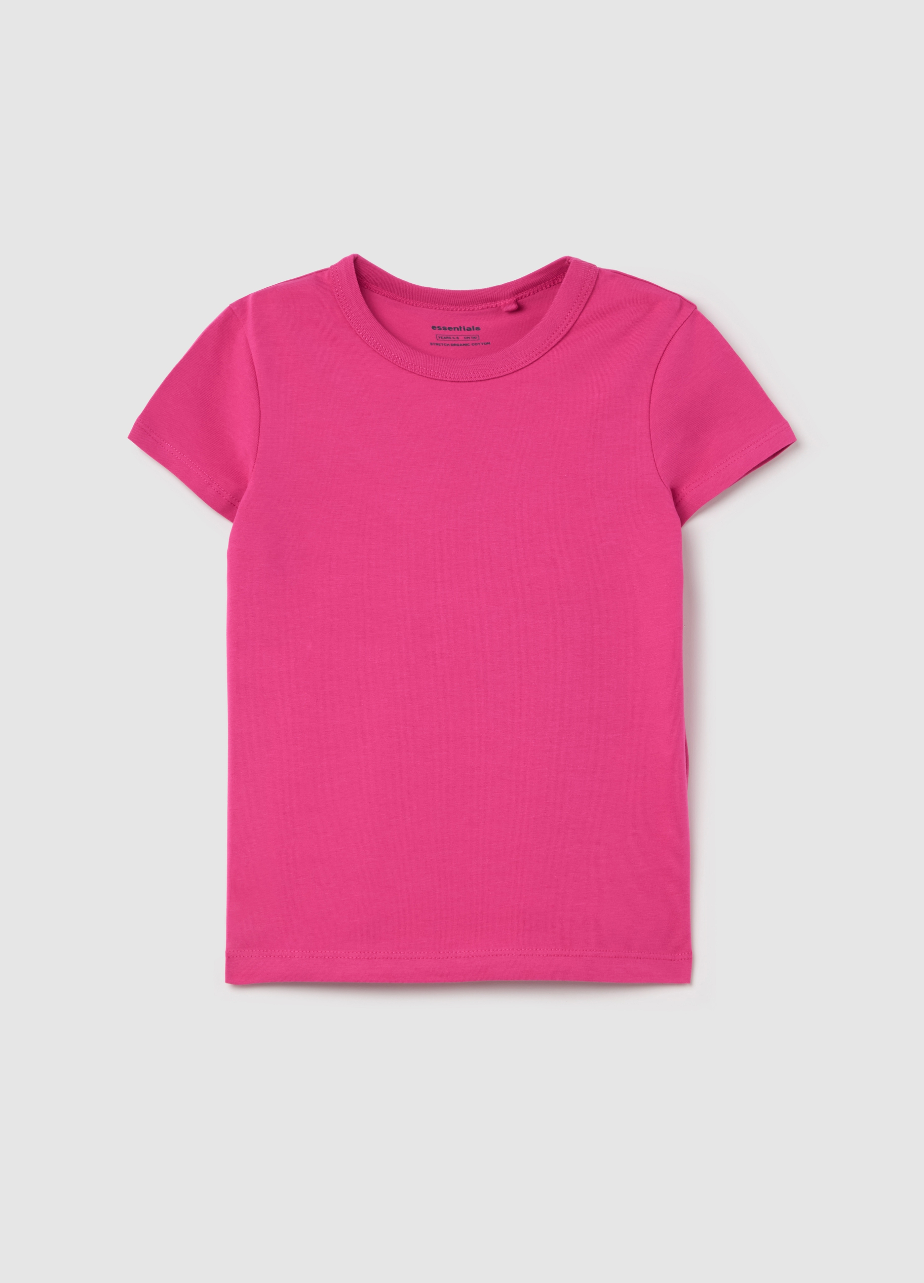 OVS, T-shirt In Cotone Bio, Bambina, Rosa, Taglia: 6-7