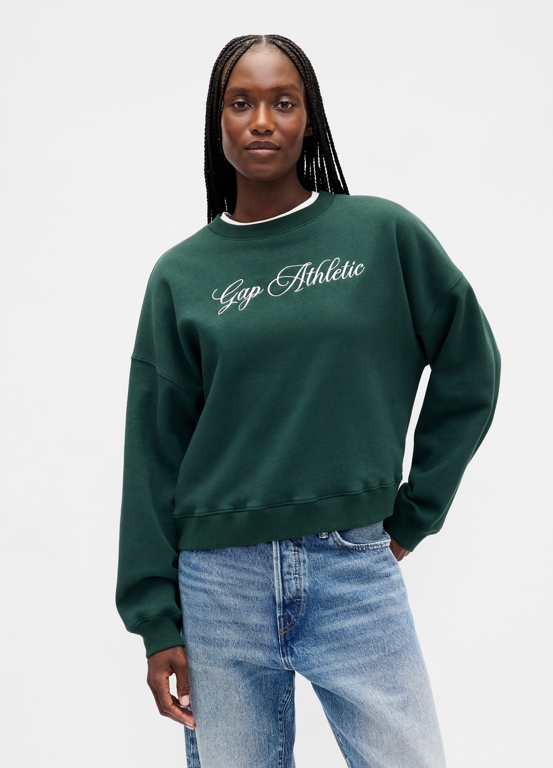 GAP, Felpa Con Logo Gap, Donna, Verde, Taglia: XL