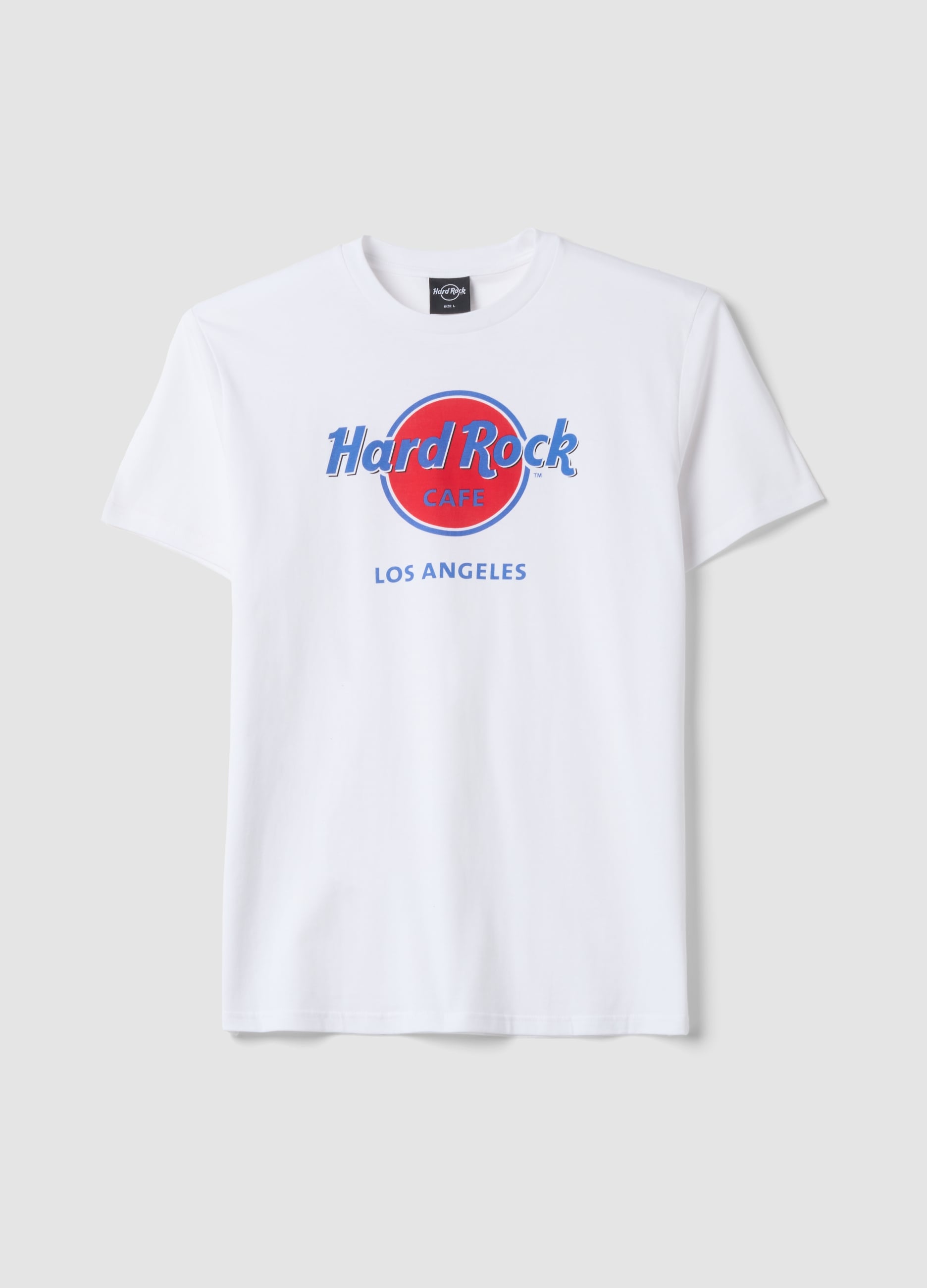 HARD ROCK CAFE, T-shirt Bianca In Puro Cotone Con Stampa Frontale, Uomo, Bianco, Taglia: M