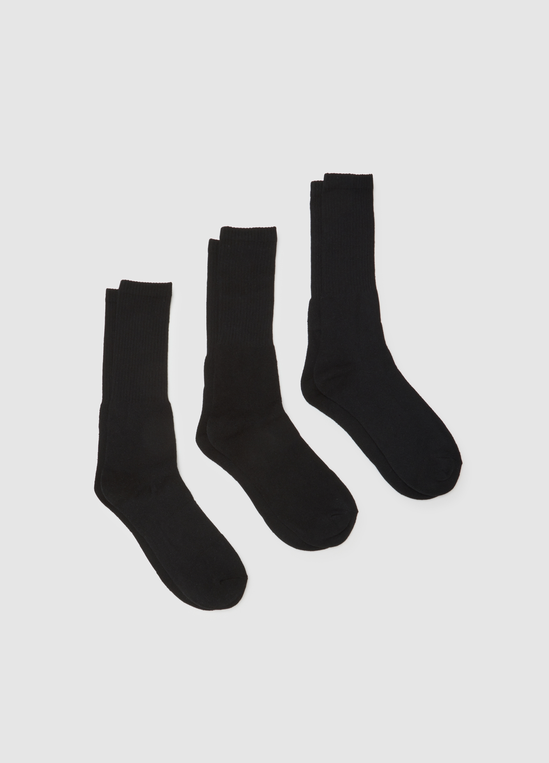 Conjunto De Tripack De Calcetines Largos En Mezcla De Algodón Negro, Hombre, Gunmetal, Talla: 38/42