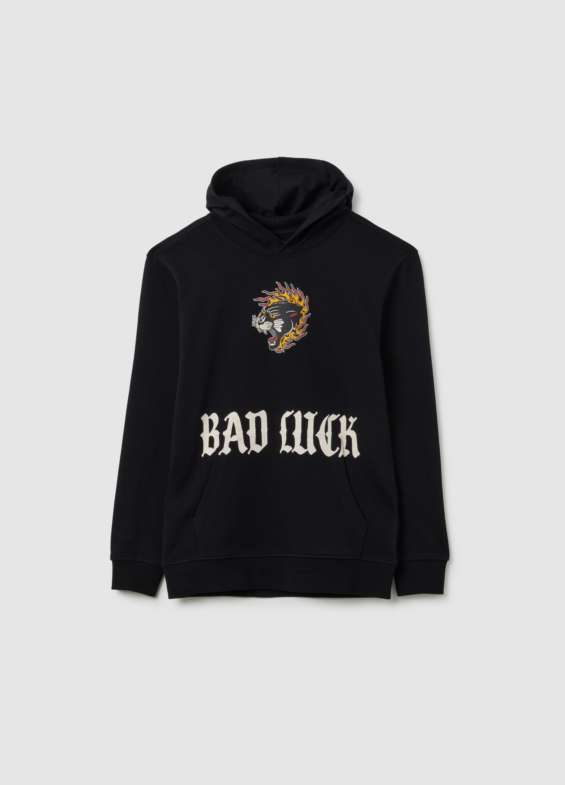 Sudadera Con Capucha Negra Para Chico, Niño, Negro, Talla: 14-15