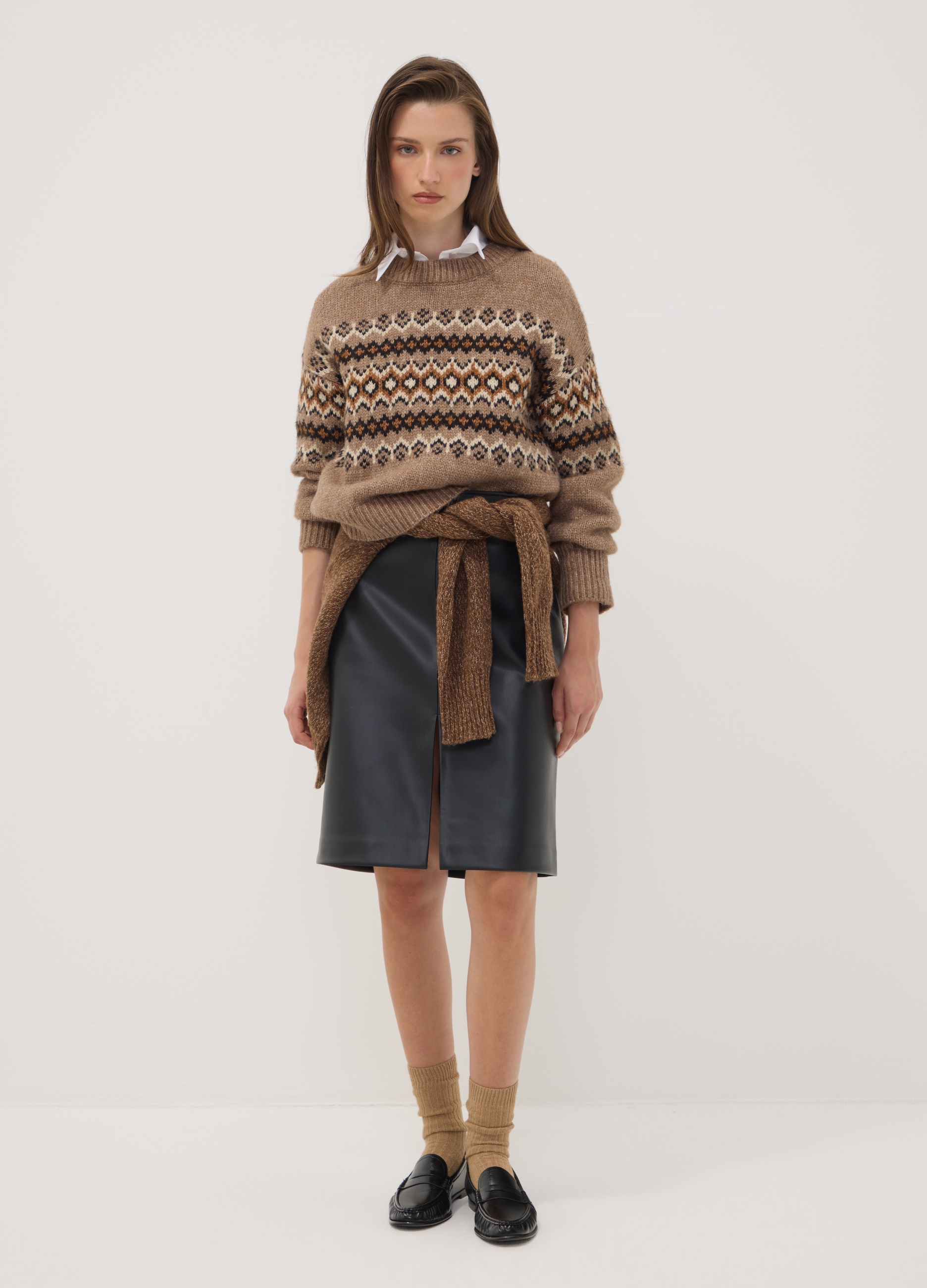 OVS, Gonna Nera Midi Foderata Con Spacco Frontale, Donna, Nero, Taglia: XS