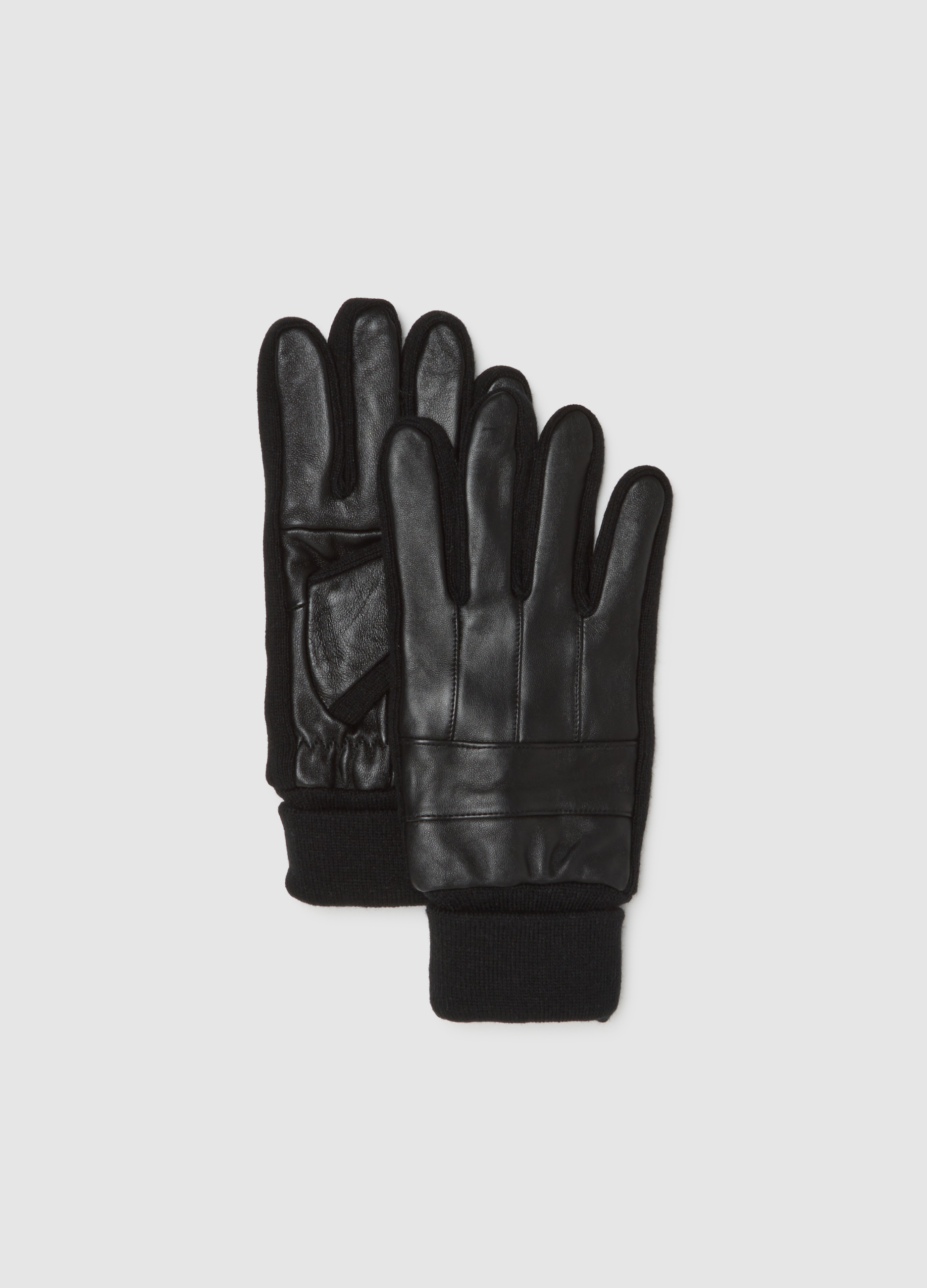 Guantes Negros De Cuero Auténtico, Hombre, Gunmetal, Talla: XL