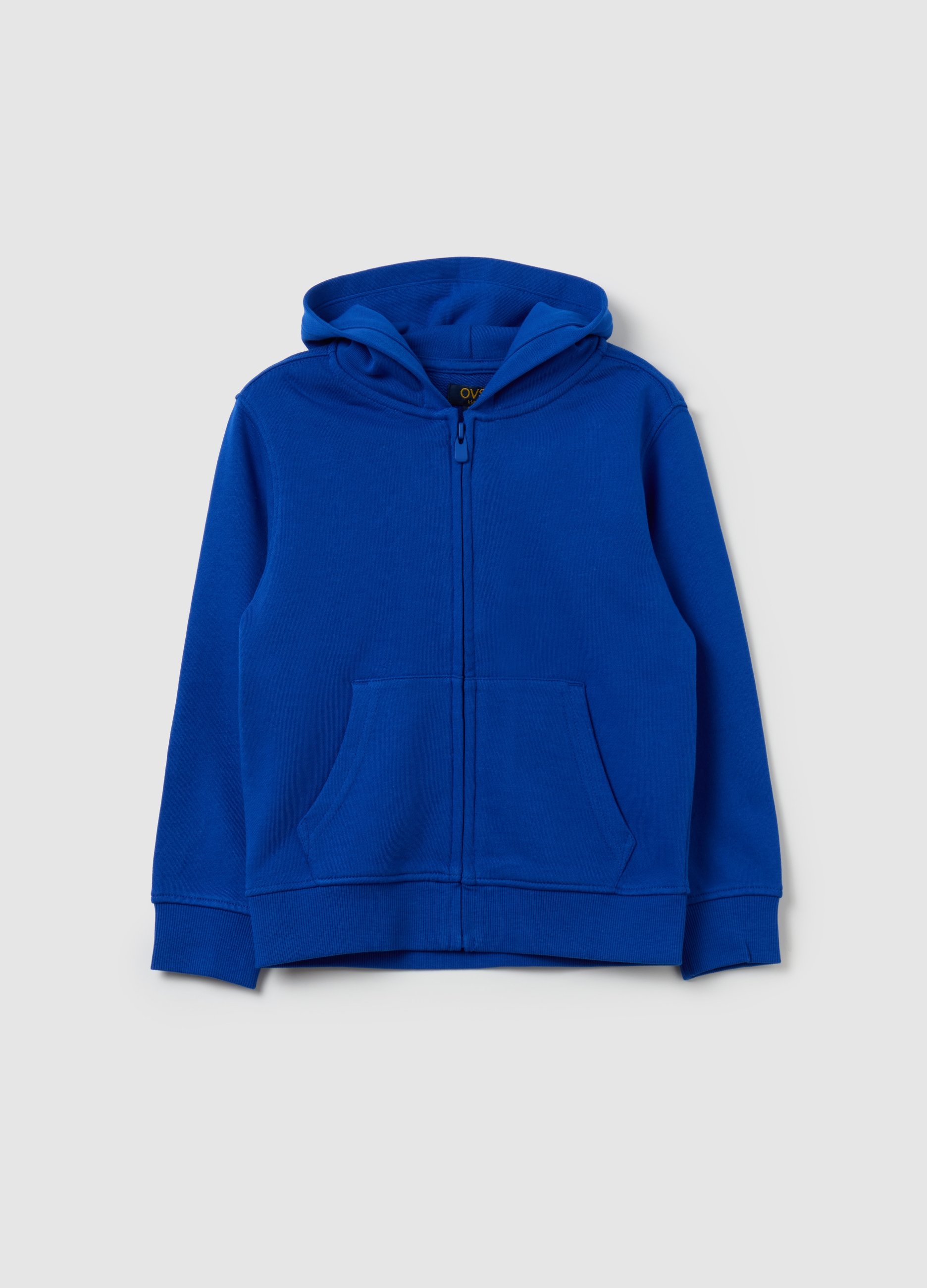 Sudadera Con Cremallera Essential De Algodón Orgánico Con Capucha, Niño, Azul real, Talla: 5-6