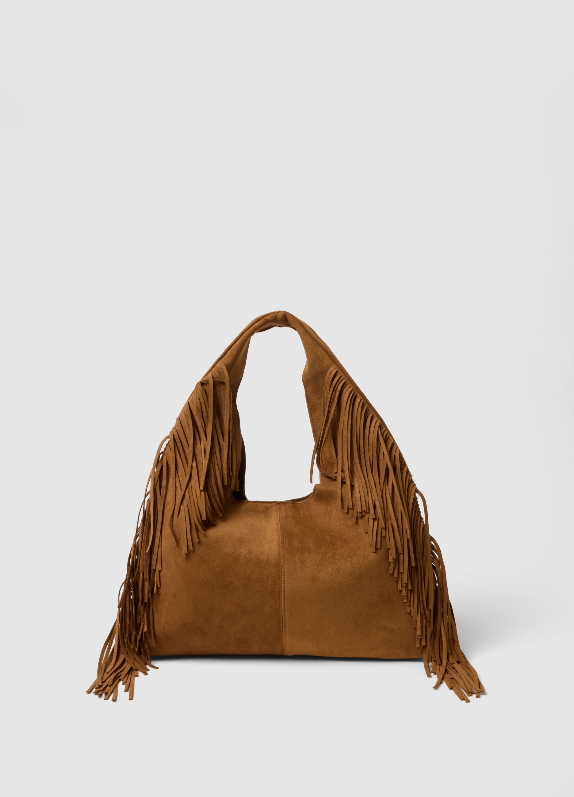 B.ANGEL, Bolso Marrón Con Flecos, Mujer, Camello, Talla: FASUL