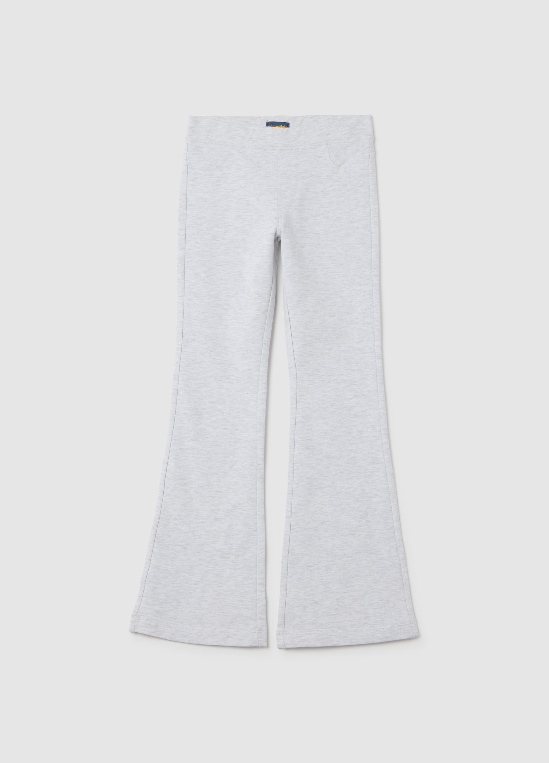 Leggings De Niñas Ajustados De Algodón Gris, Niña, Gris claro jaspeado, Talla: 13-14