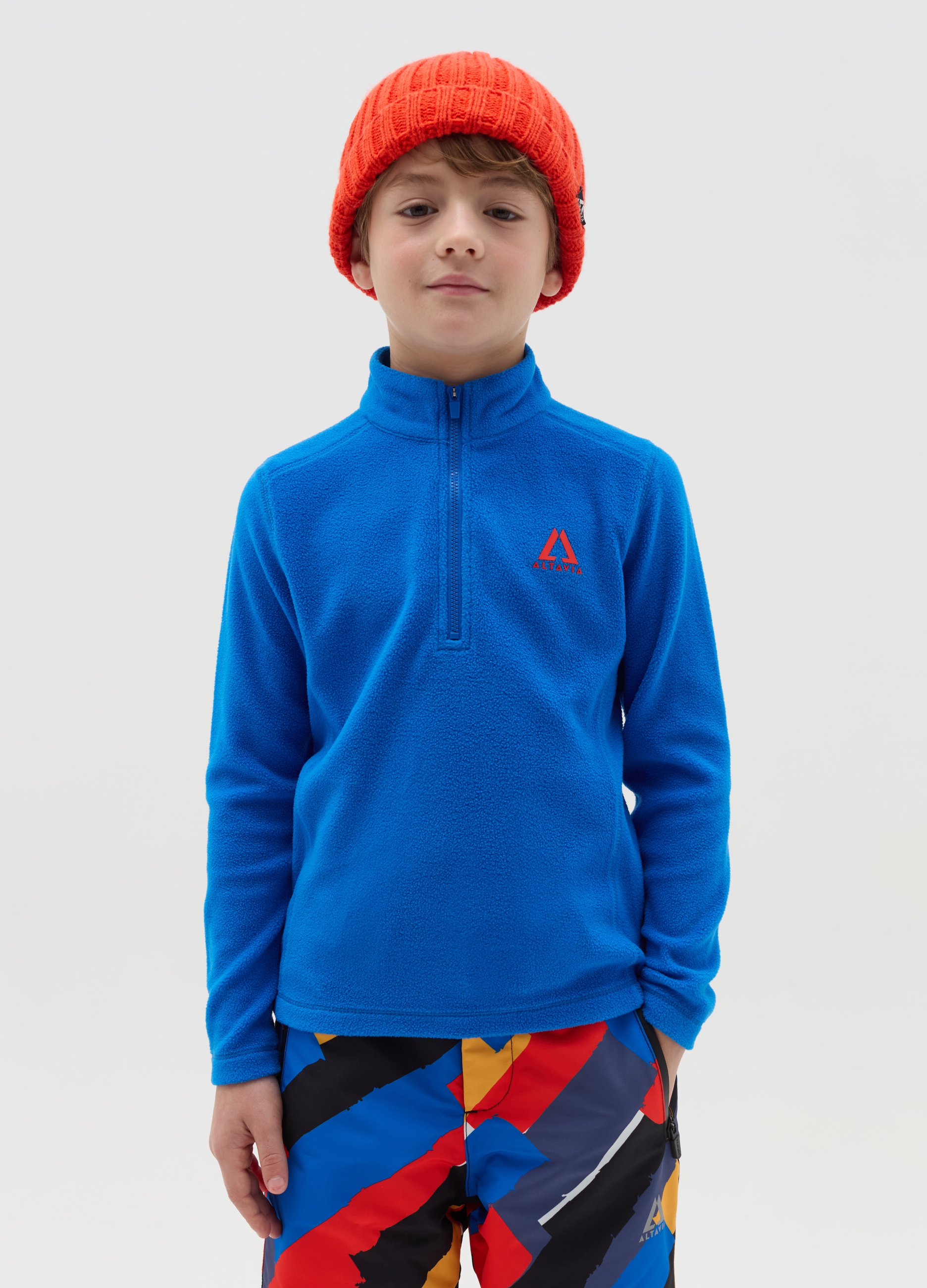 Forro Polar Media Cremallera Altavia By Deborah Compagnoni, Niño, Blu Bluette, Talla: 12