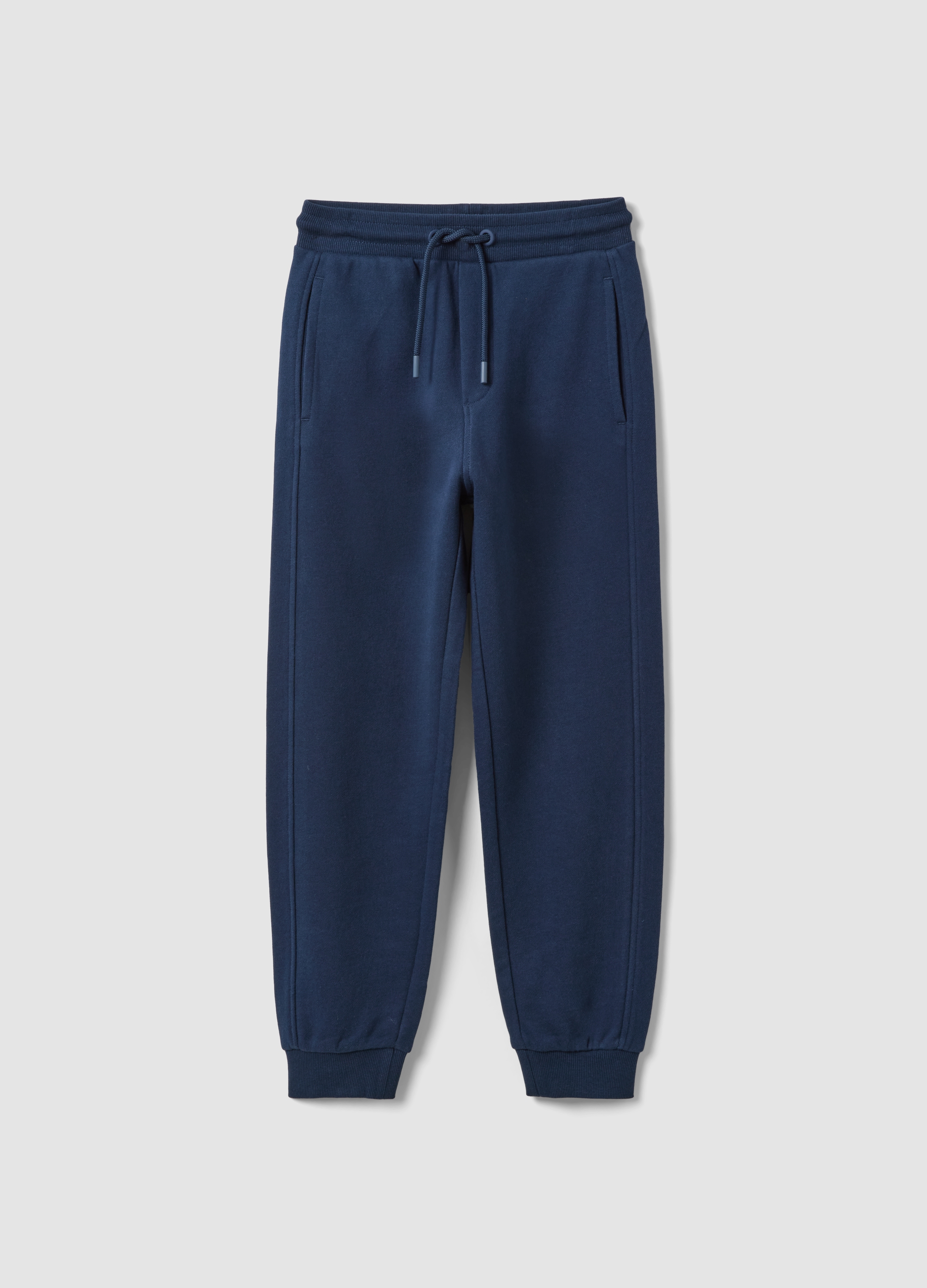 OVS KIDS, Pantaloni Jogger Blu In Puro Cotone Organico Comfort Fit Per Bambino, Blu, Taglia: 9-10