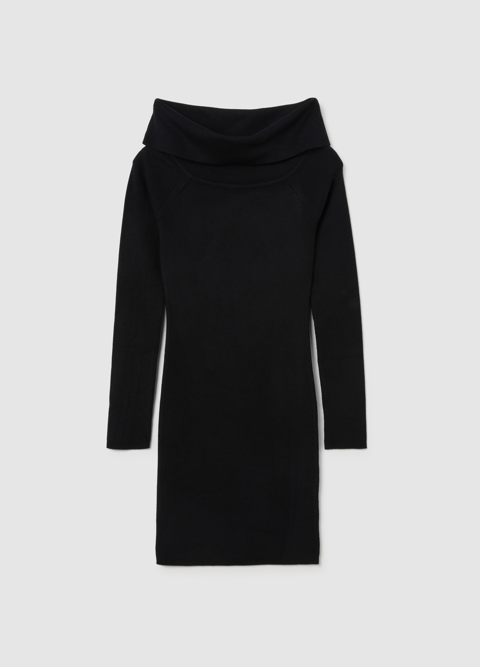 OVS KIDS, Vestido Negro Para Chica Con Cuello De Chal Y Ajuste Entallado, Niña, Gunmetal, Talla: 14-15