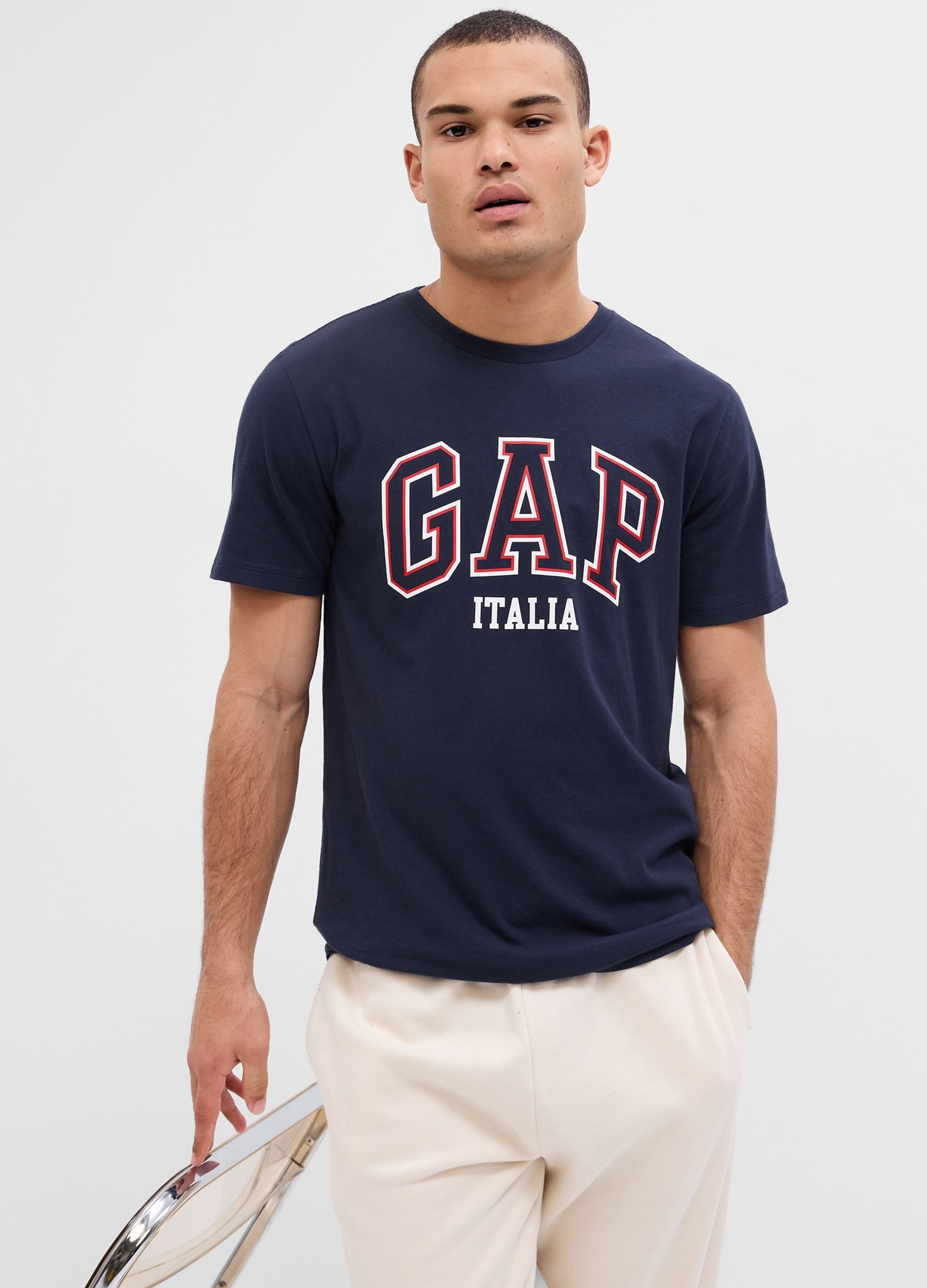 GAP, T-shirt Con Stampa Logo E Lettering, Uomo, Blu, Taglia: XL