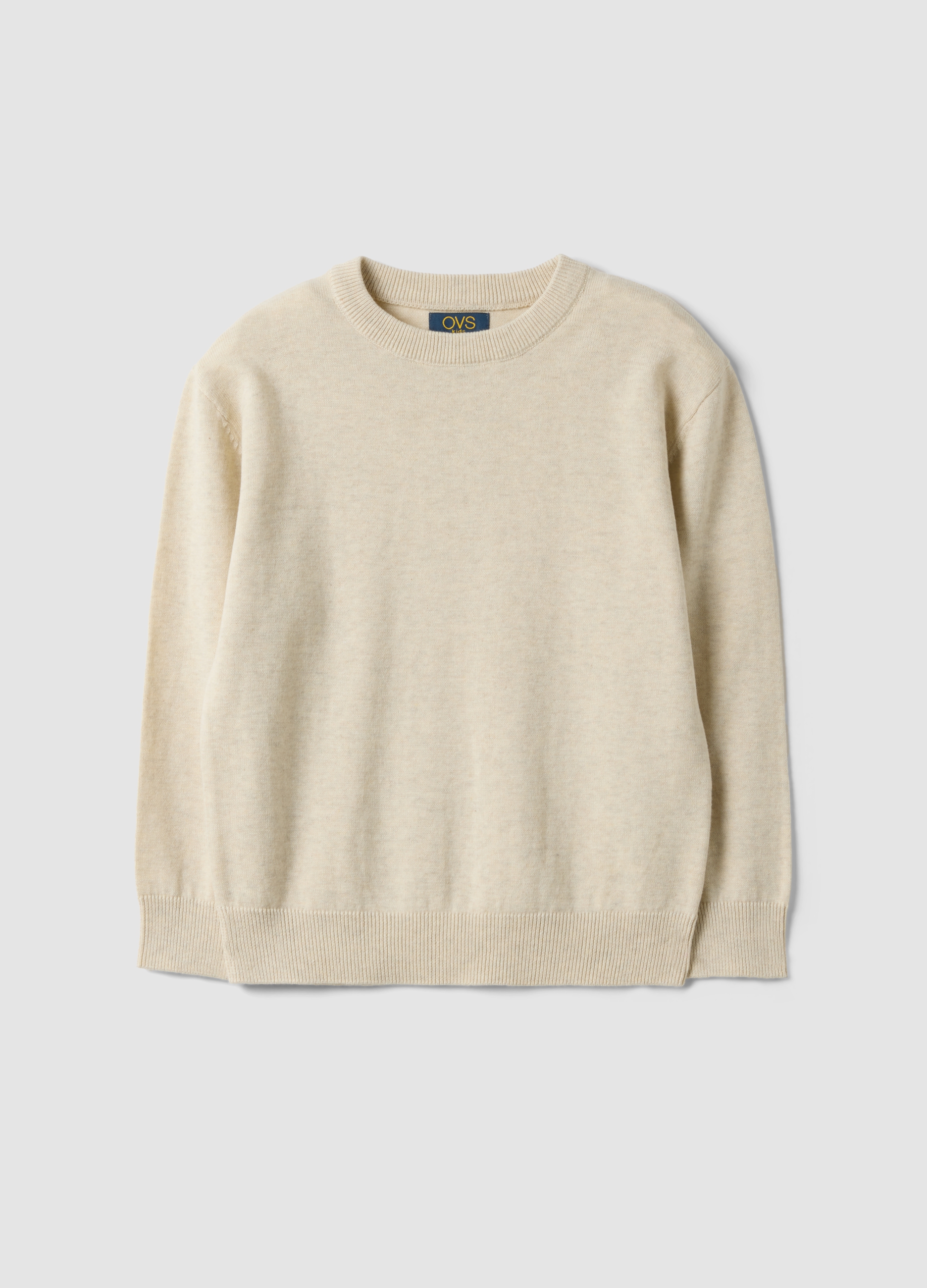OVS KIDS, Maglia Beige In Puro Cotone A Girocollo Over Fit Per Bambino, Beige, Taglia: 6-7