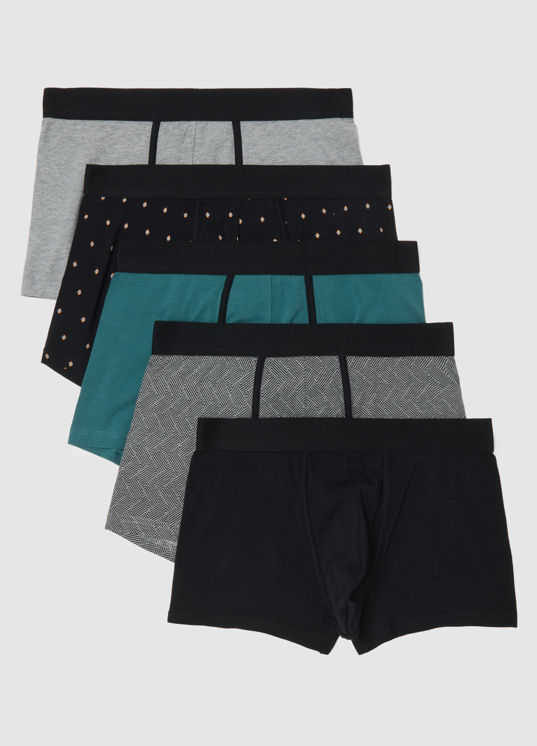 Multipack Boxer In Cotone Elasticizzato Multicolor Regular Fit, Hombre, Grey/Black, Talla: S