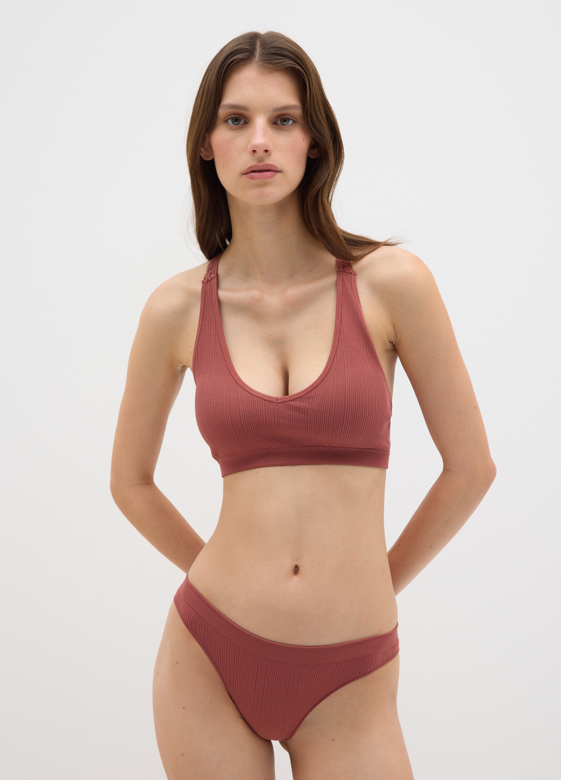 OVS, Brasiliana The Modern One In Tessuto A Costine Rosso Mattone, Donna, Rosso, Taglia: XL