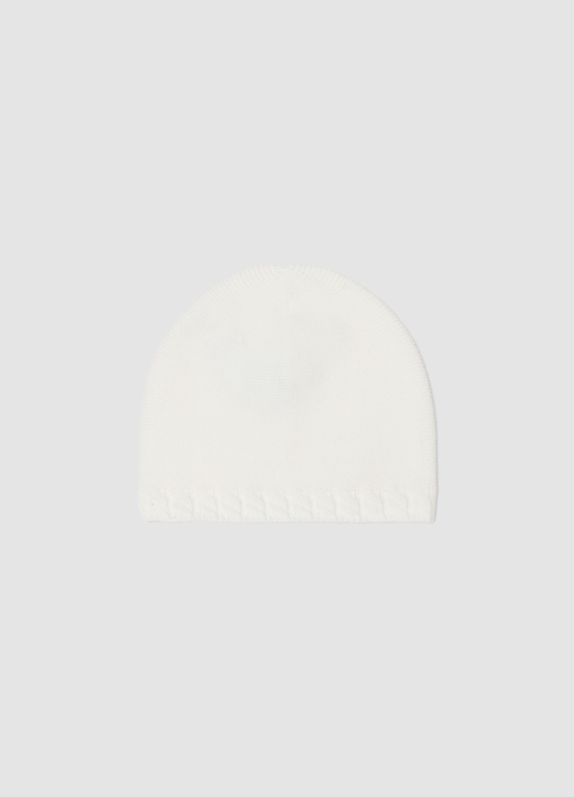 FAGOTTINO, Cappellino Bianco In Cotone Organico Con Lavorazione A Maglia Per Neonati, Unisex, Bianco, Taglia: ONE SIZE