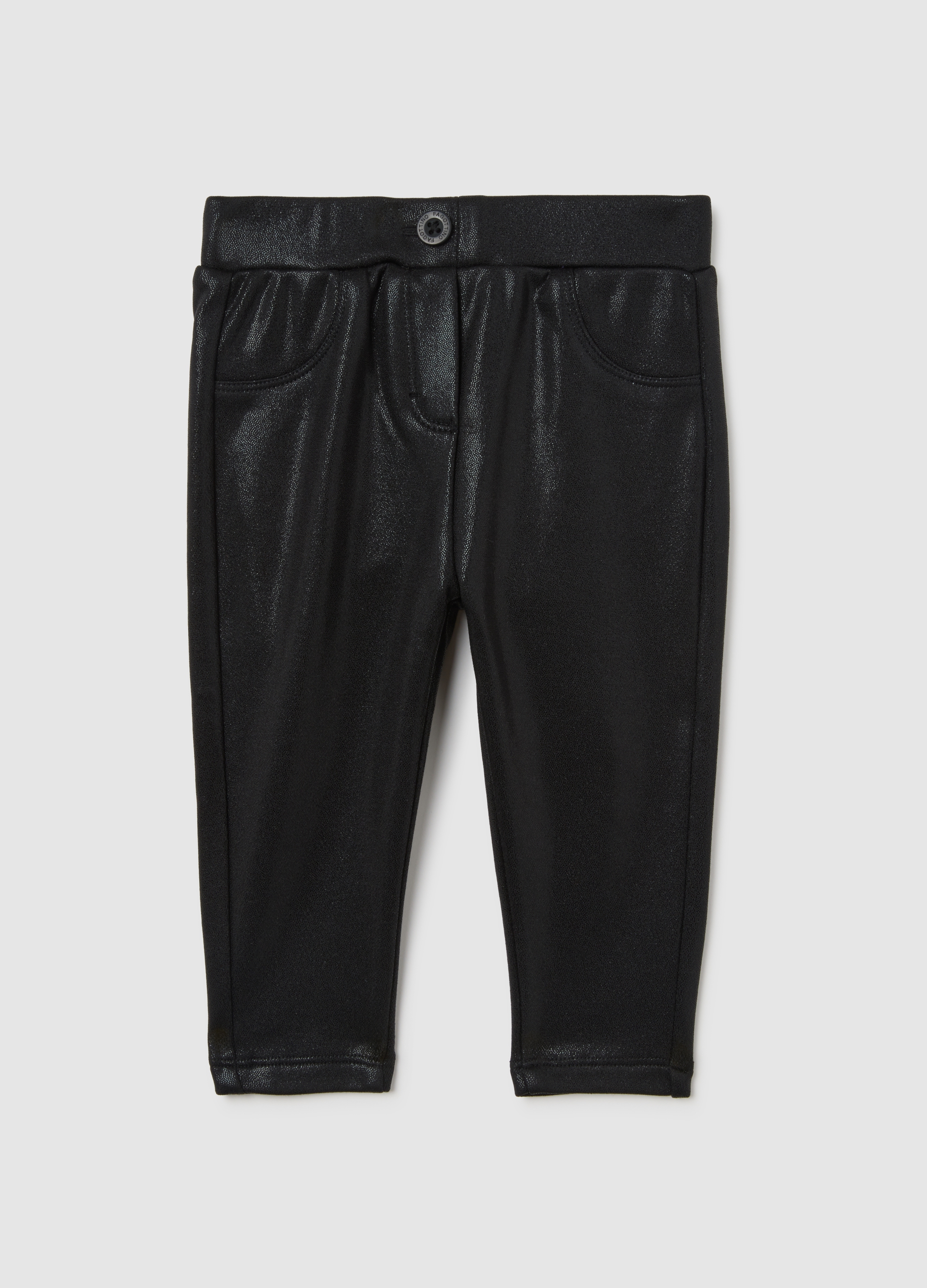 FAGOTTINO, Pantalones Elásticos Negros En Mezcla De Tela, Niña, Negro, Talla: 24-30