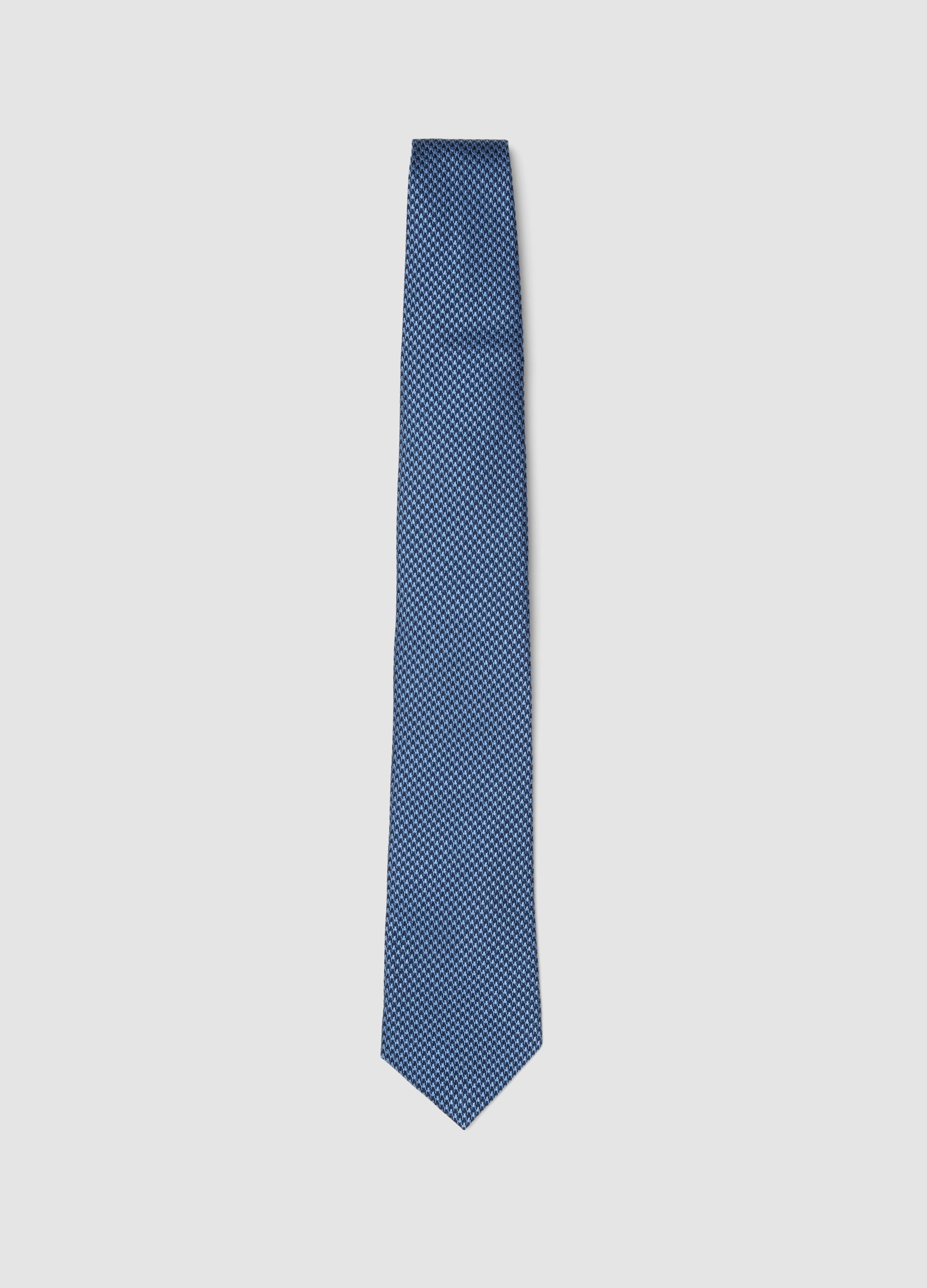 PIOMBO, Corbata De Pura Seda A Cuadros Multicolor Pala 8 Cm, Hombre, Azul Cielo/Azul, Talla: FASUL
