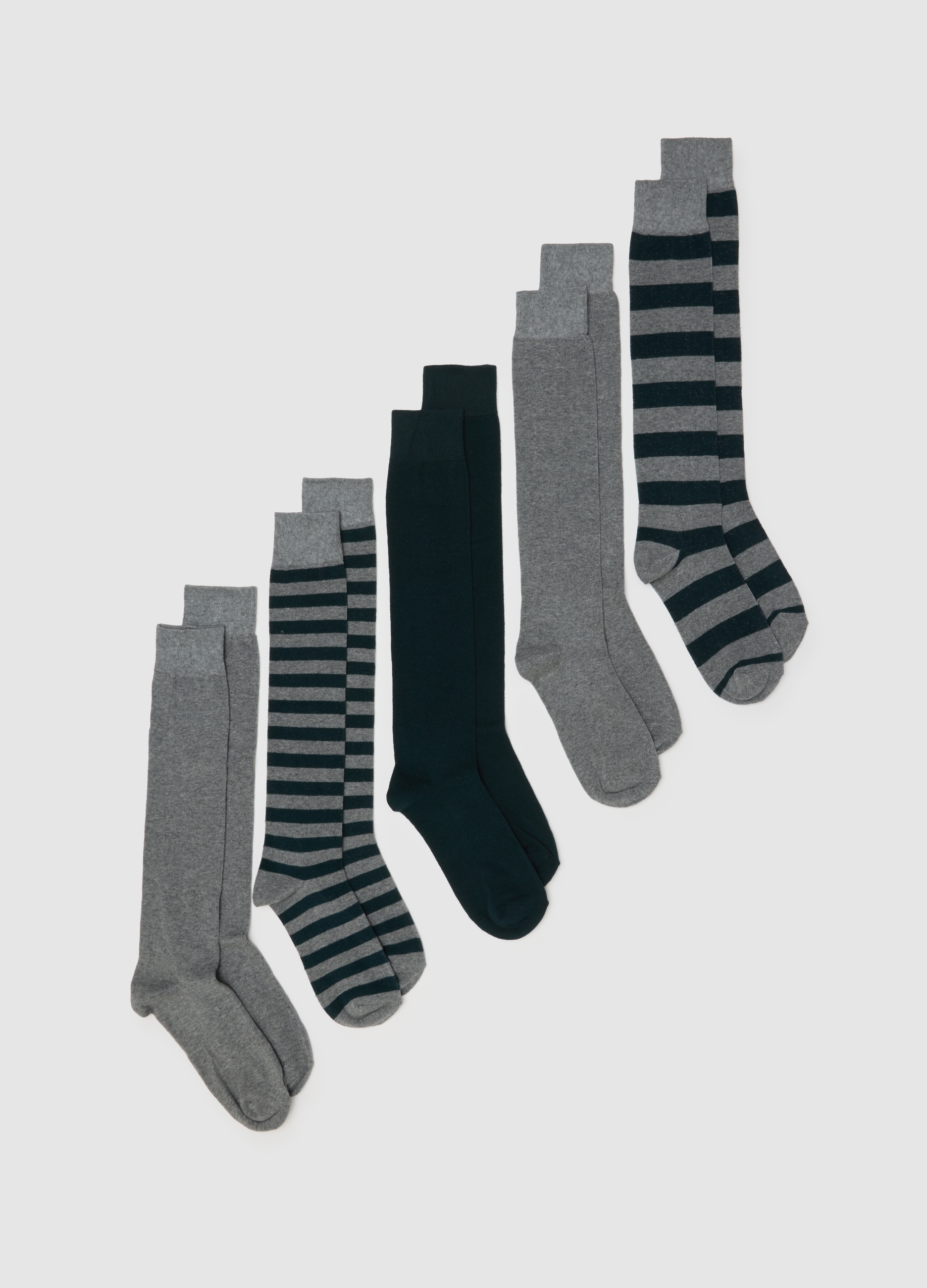 Multipack Calze Lunghe In Cotone Grigie Elasticizzate, Hombre, Grey/Black, Talla: 38/42