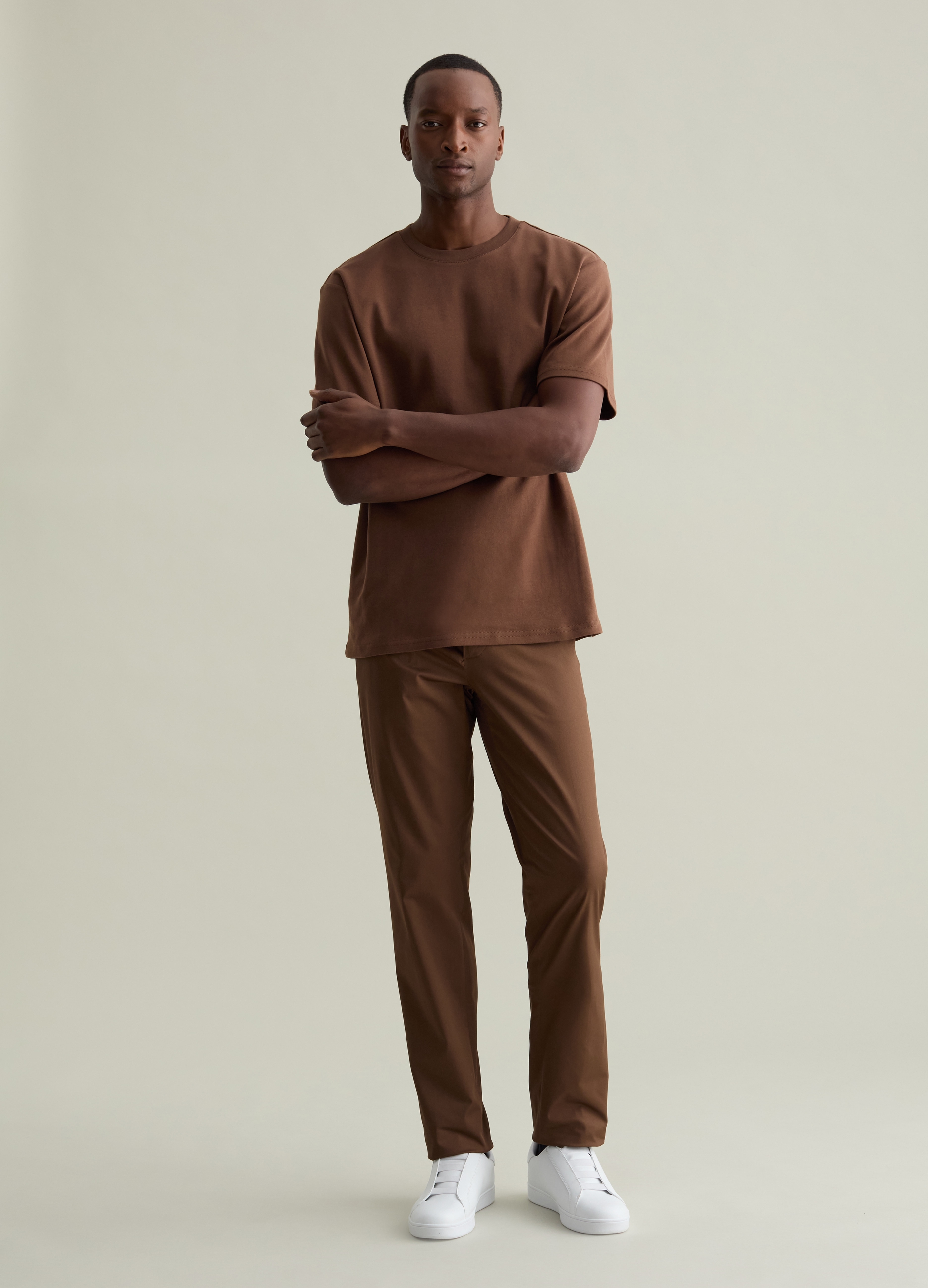 Piombo Contemporary, Pantalone Chino In Cotone Stretch, Uomo, Marrone, Taglia: 56