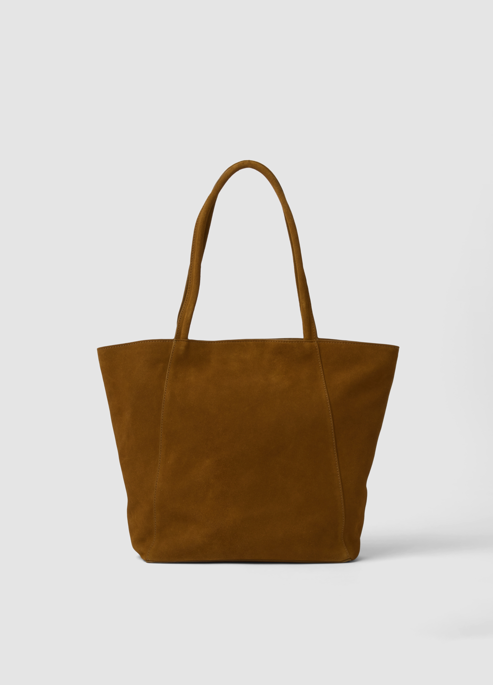 Piombo Contemporary, Borsa Marrone In Vera Pelle Con Doppi Manici, Donna, Marrone, Taglia: ONE SIZE