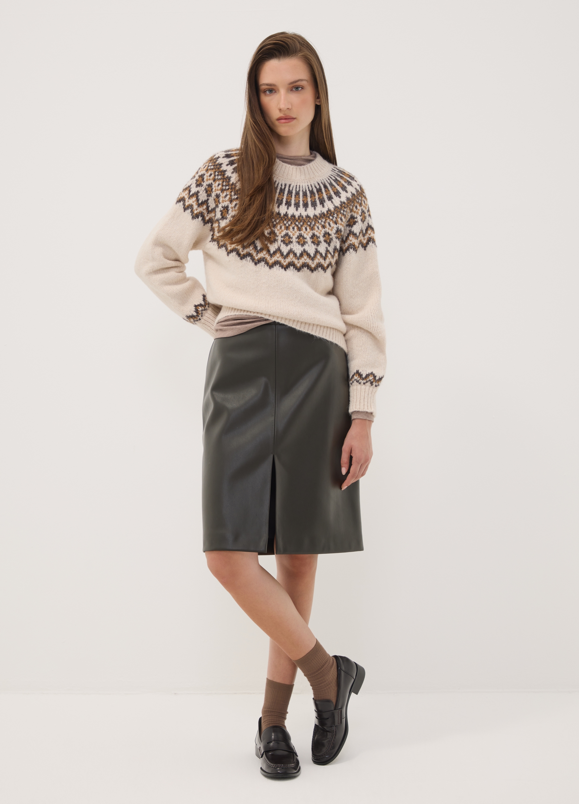 OVS, Gonna Nera Midi Con Spacco Frontale, Donna, Nero, Taglia: XS
