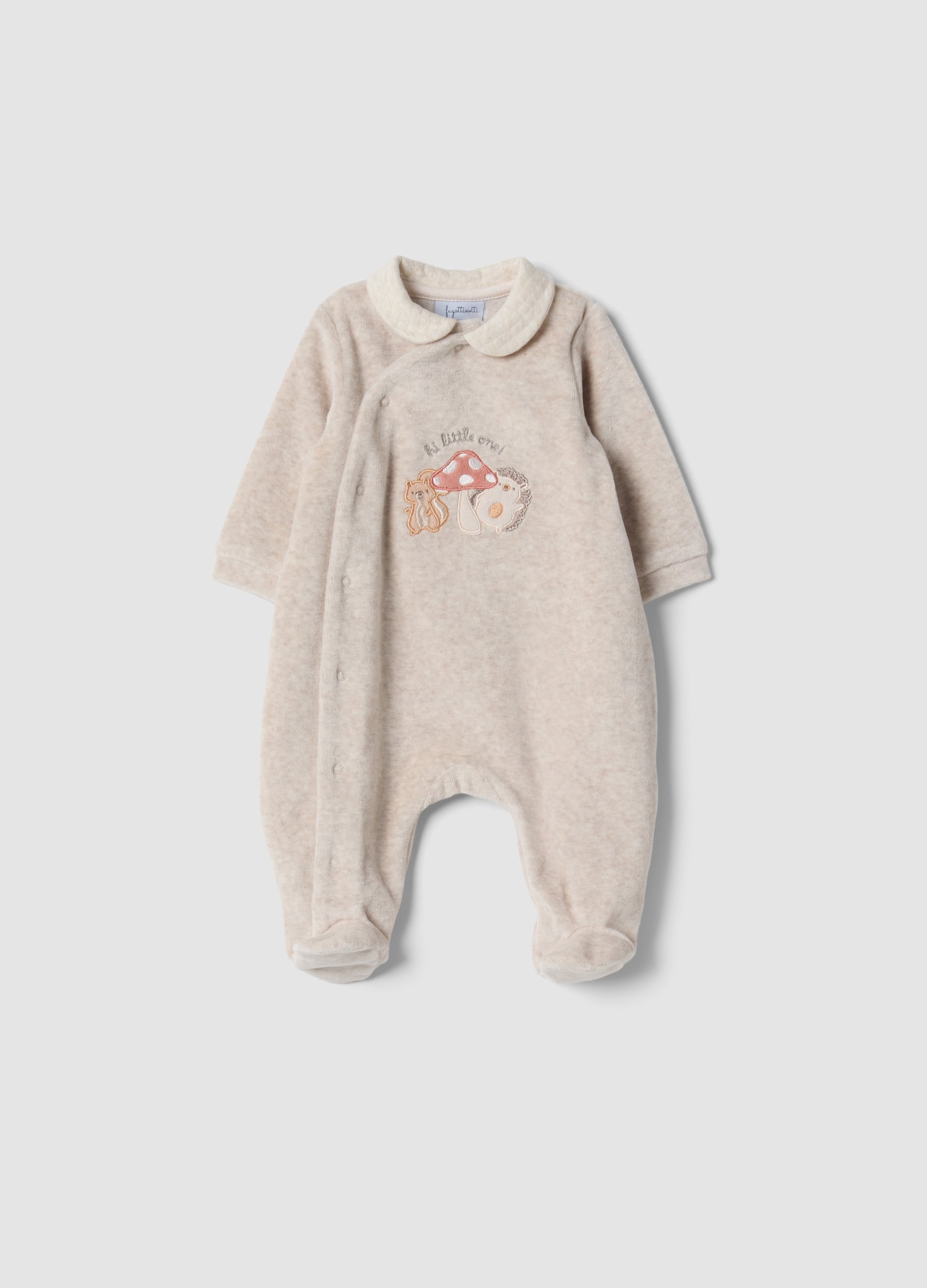 FAGOTTINO, Tutina Marrone In Misto Cotone Organico Con Ricamo Animaletti, Unisex, Marrone, Taglia: 0-1