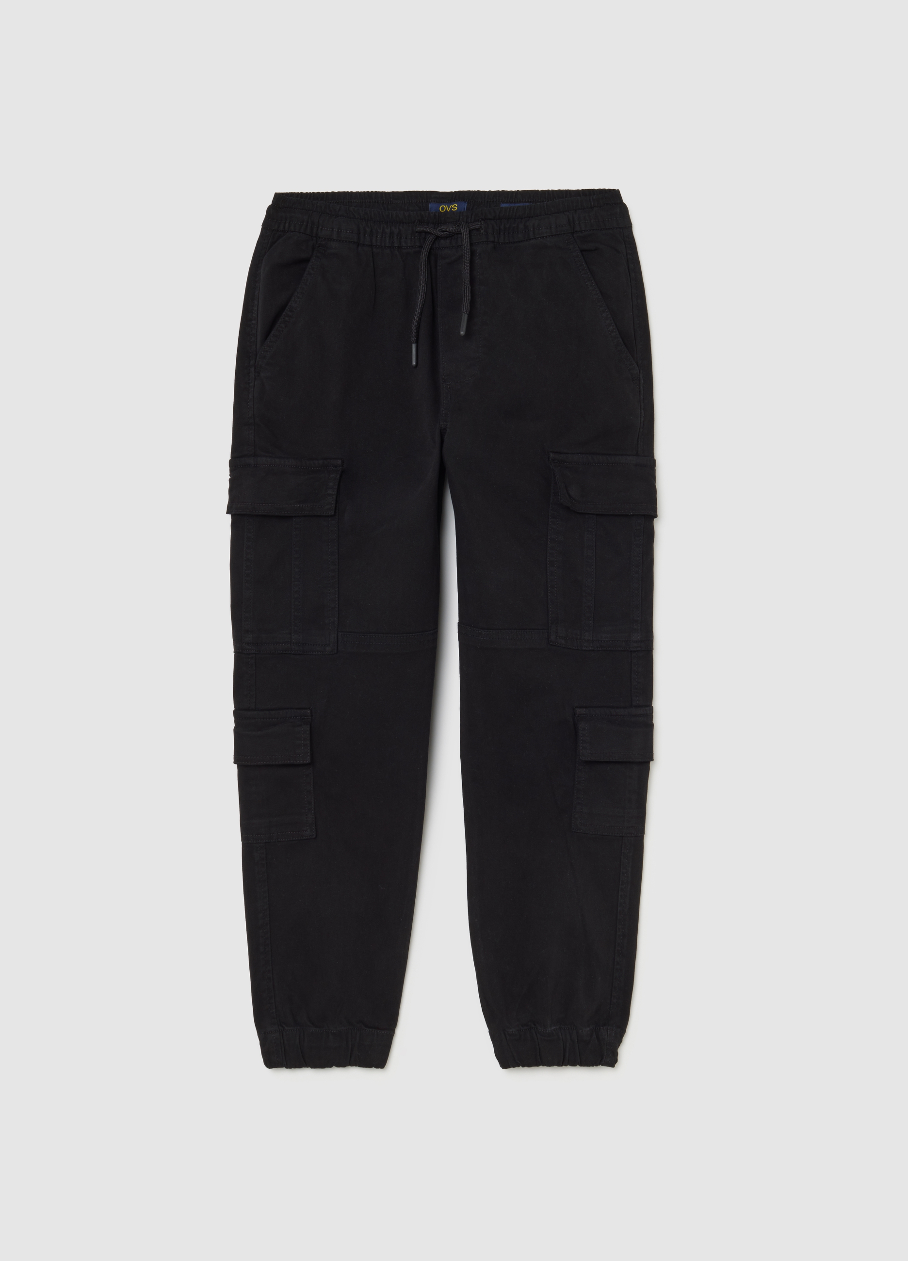 OVS KIDS, Pantalones Cargo Negros De Algodón Elástico Para Chico, Niño, Gunmetal, Talla: 13-14