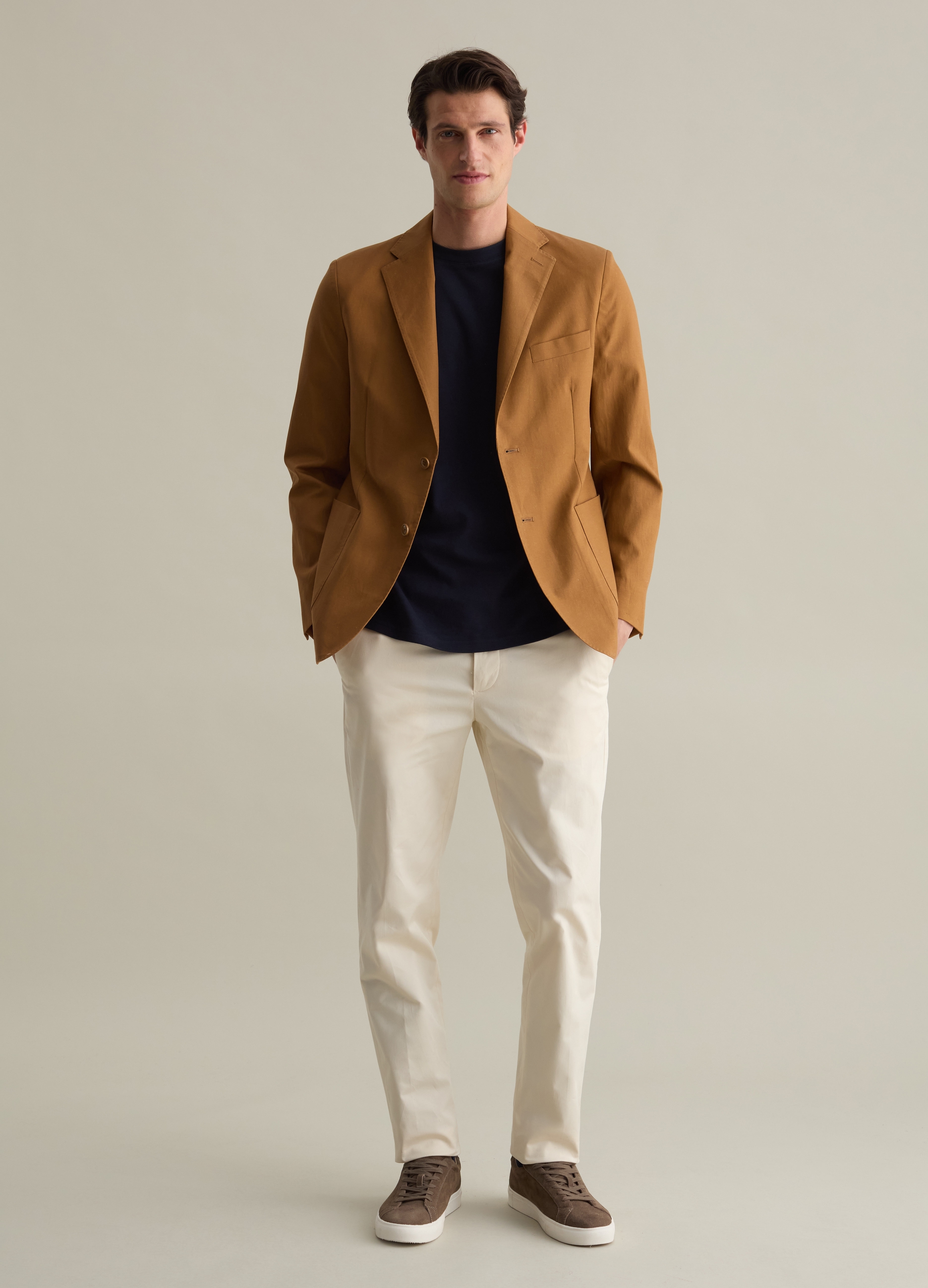 PIOMBO, Blazer In Lyocell, Cotone E Lino, Uomo, Marrone, Taglia: 46