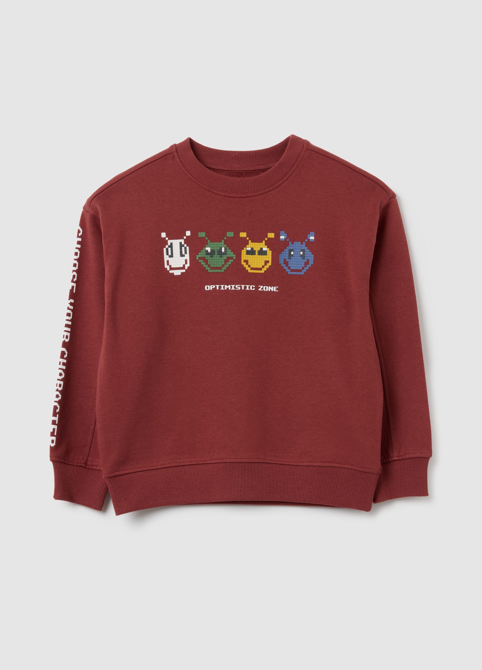 Sudadera Para Niños Blanca De Algodón Puro Con Estampado, Niño, Blanco/rojo, Talla: 8-9