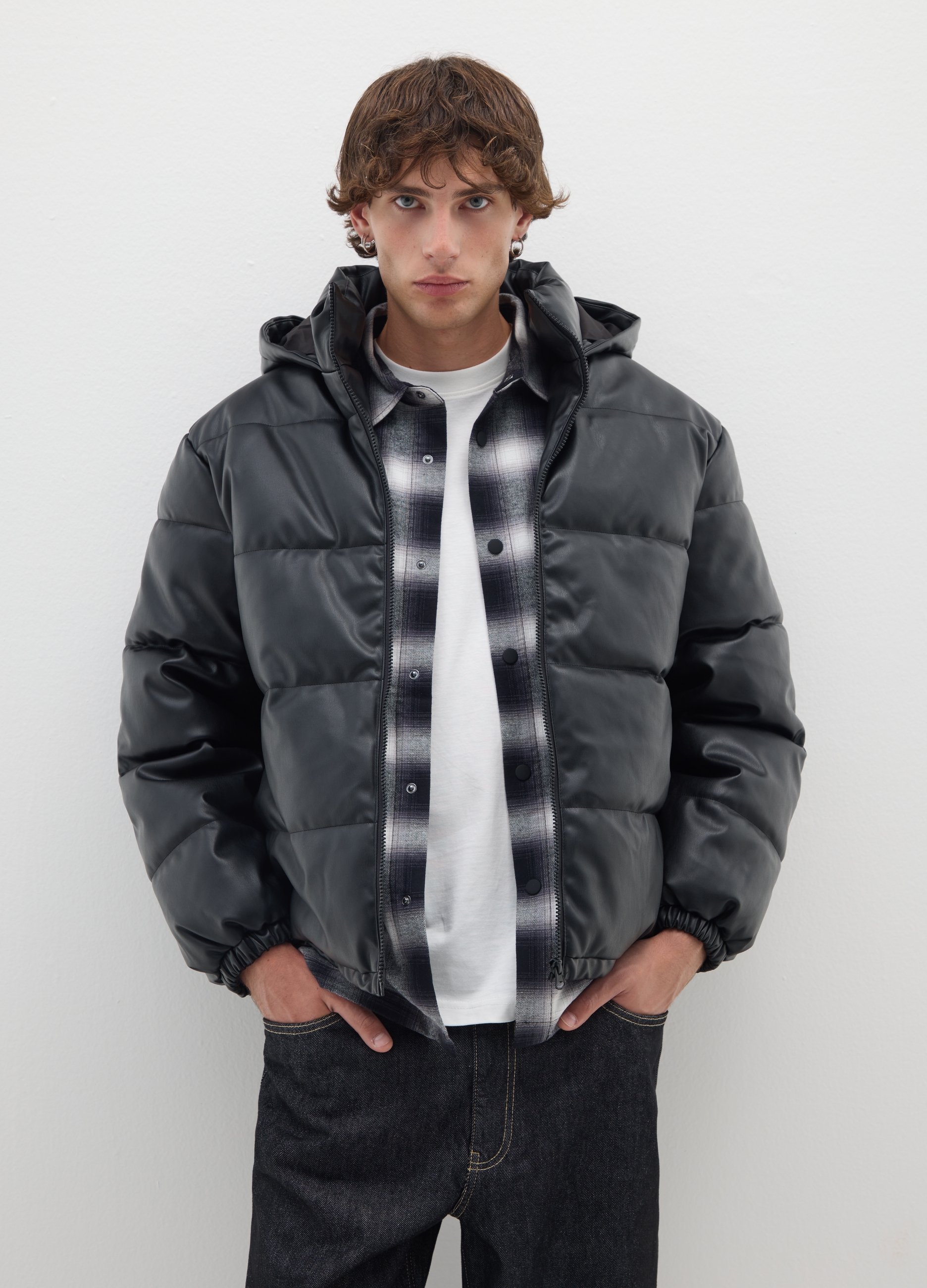 B.ANGEL, Chaqueta Negra Oversize Con Cremallera, Hombre, Gunmetal, Talla: M