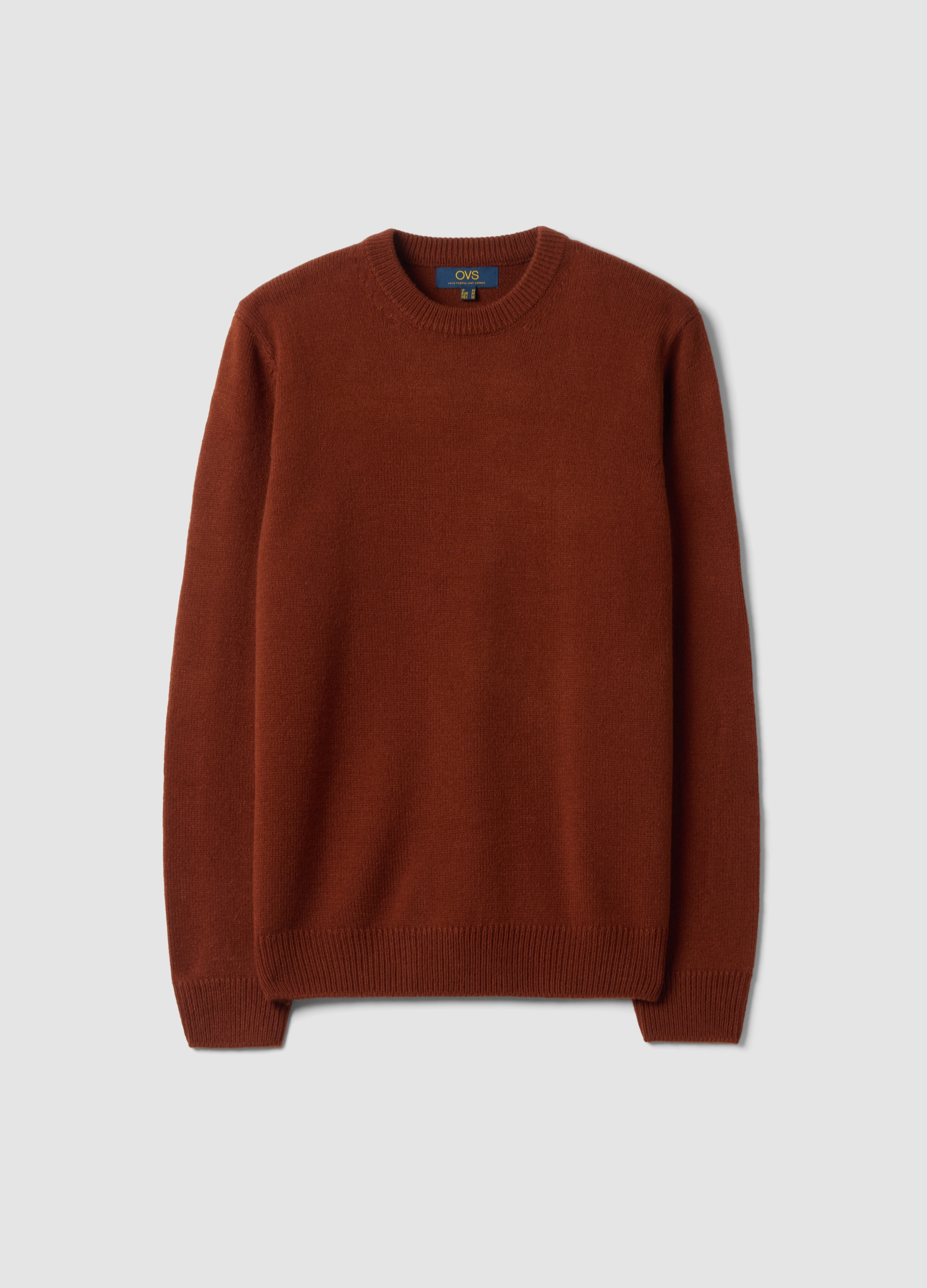 OVS, Maglia Marrone Girocollo In Jersey Knit Regular Fit, Uomo, Marrone, Taglia: XXL