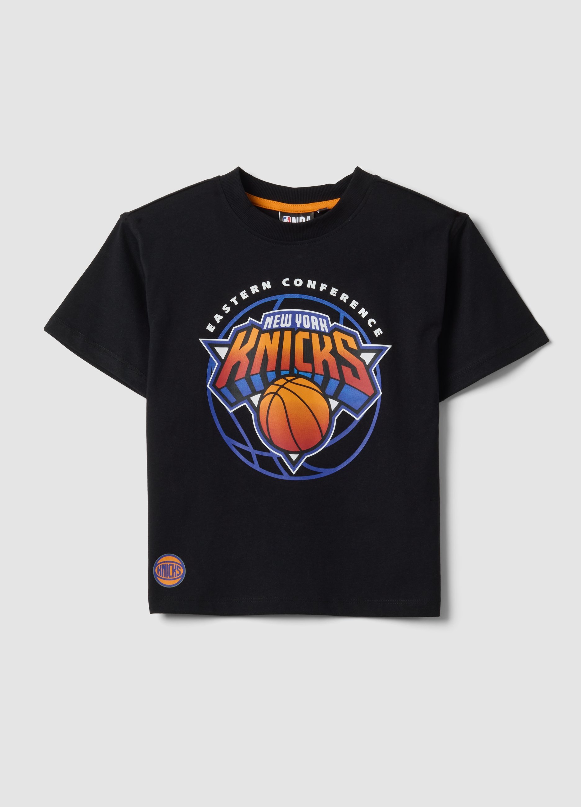 NBA, Camiseta Negra De Manga Corta En Algodón Puro, Niño, Negro, Talla: 6-7