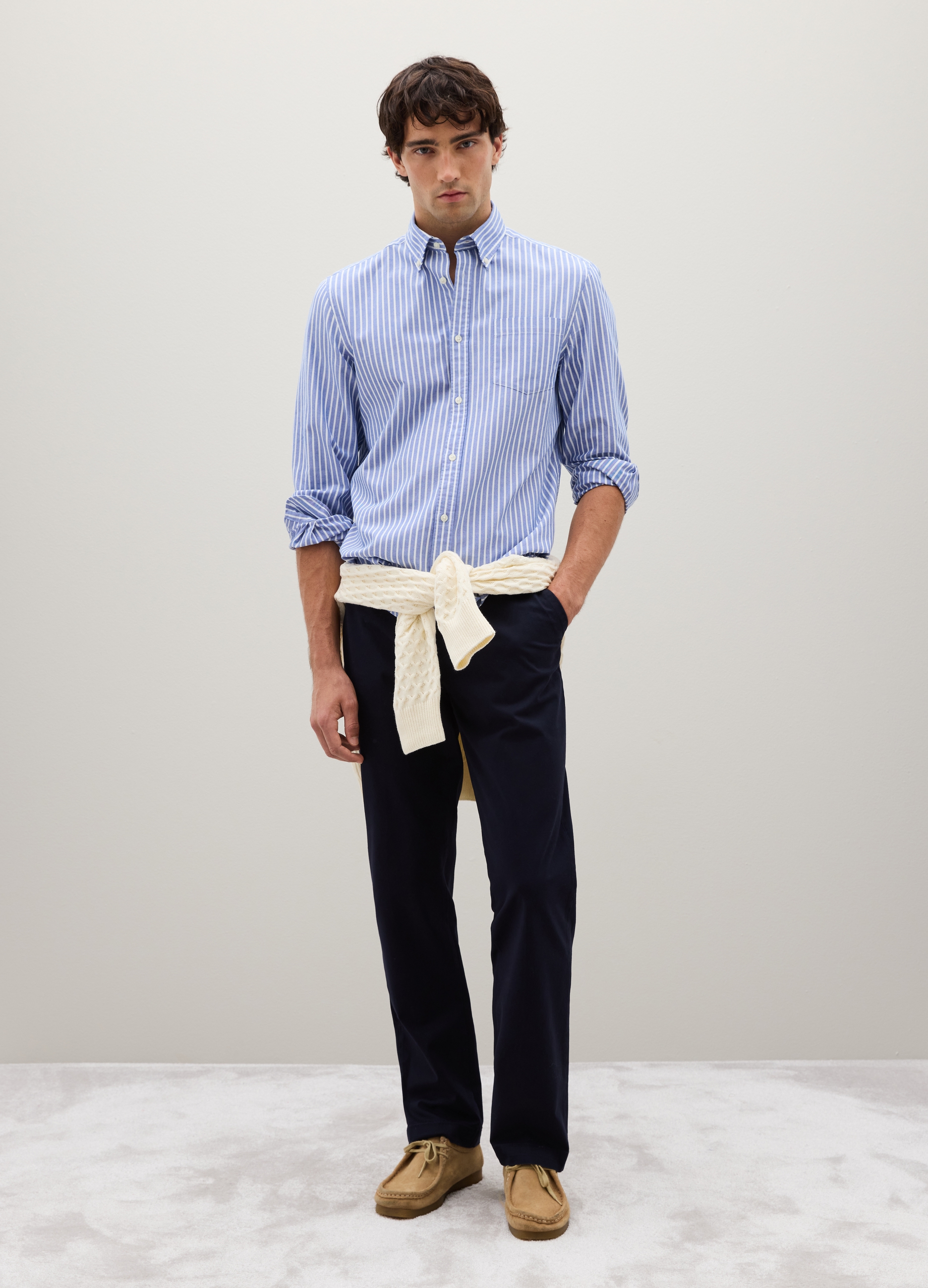 OVS, Pantalones Azul De Algodón Elástico Corte Regular, Hombre, Azul/natural, Talla: 52