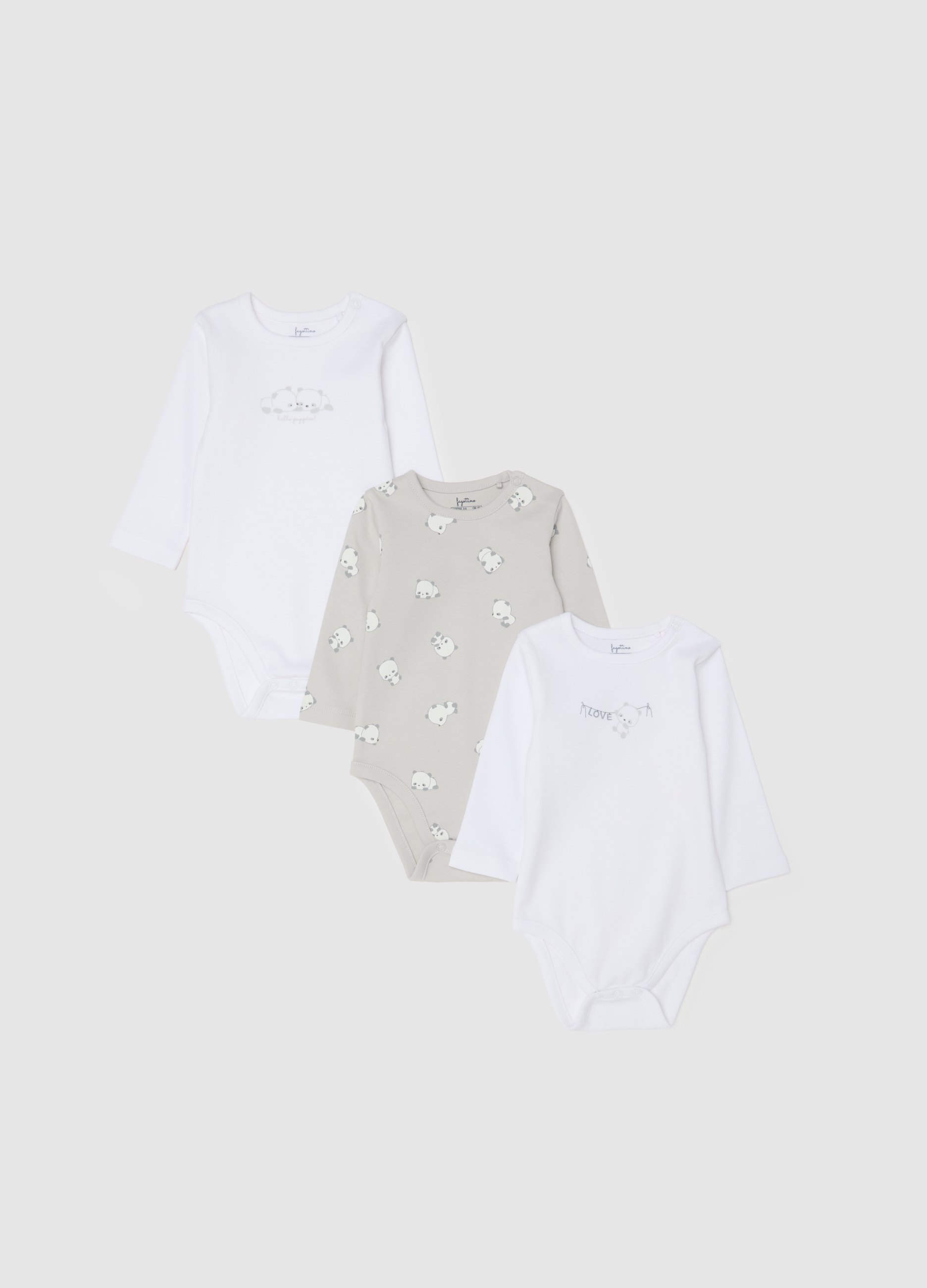 FAGOTTINO, Tripack Body Da Neonato In Puro Cotone Multicolor, Multicolor, Taglia: 3-6