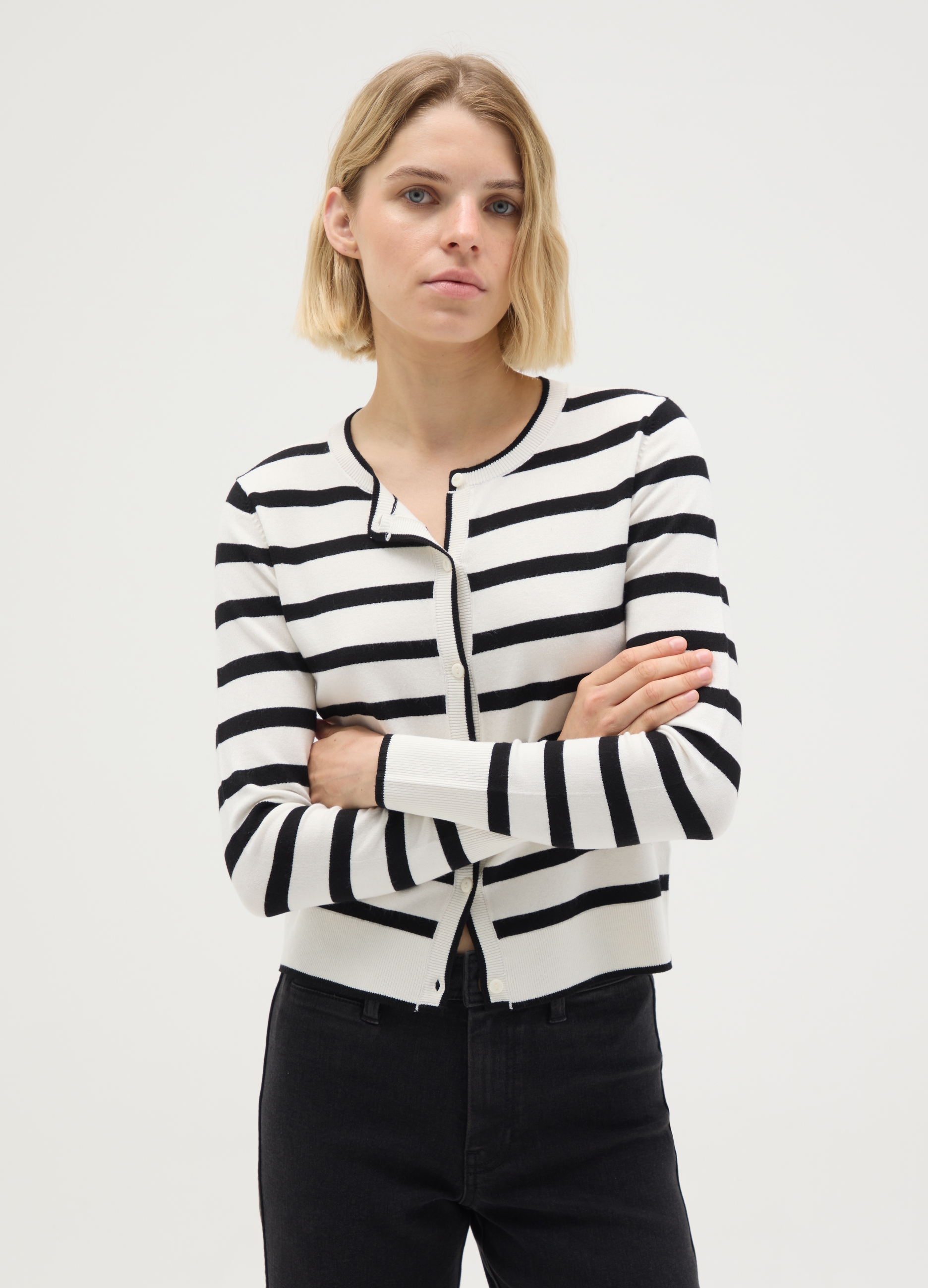 OVS , Cardigan In Misto Con Righe Multicolor Regular Fit, Donna, Multicolor, Taglia: S