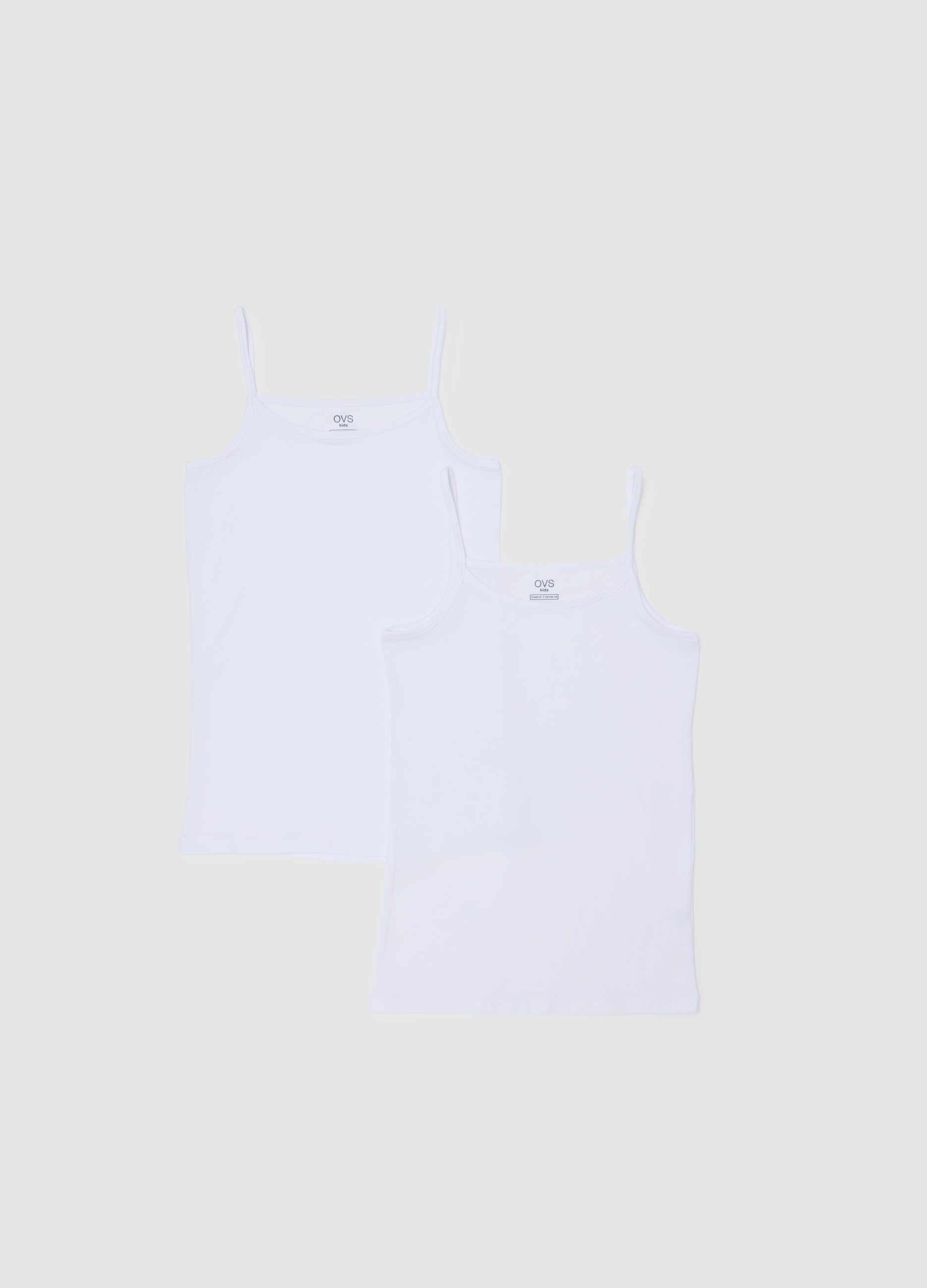 OVS KIDS, Set Di Canotte Da Ragazza In Cotone Bianco Regular Fit, Bambina, Bianco, Taglia: 14-15