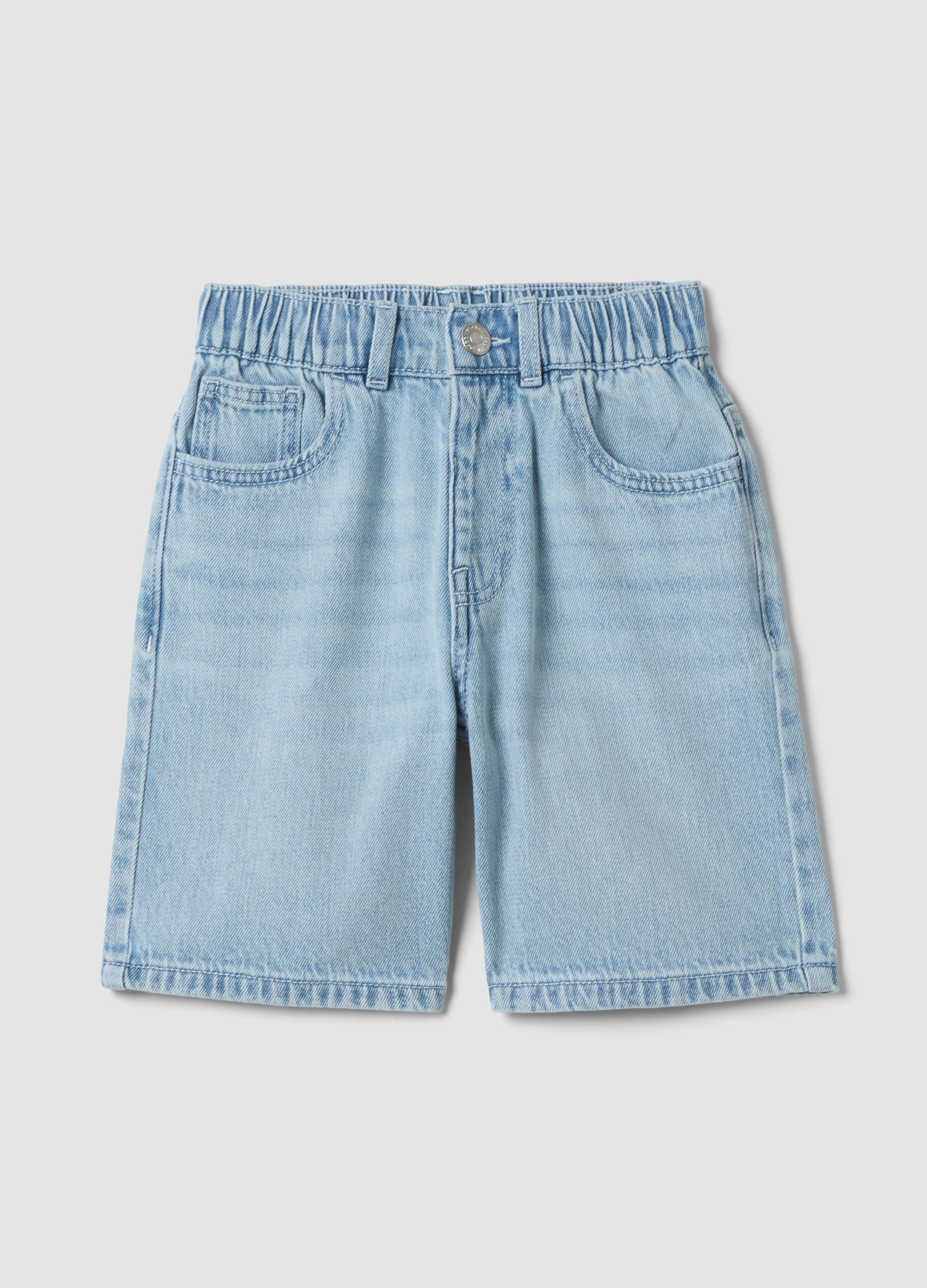OVS KIDS, Shorts Denim Azzurri In Misto Cotone Da Bambino Regular Fit, Niño, Azul claro, Talla: 8-9