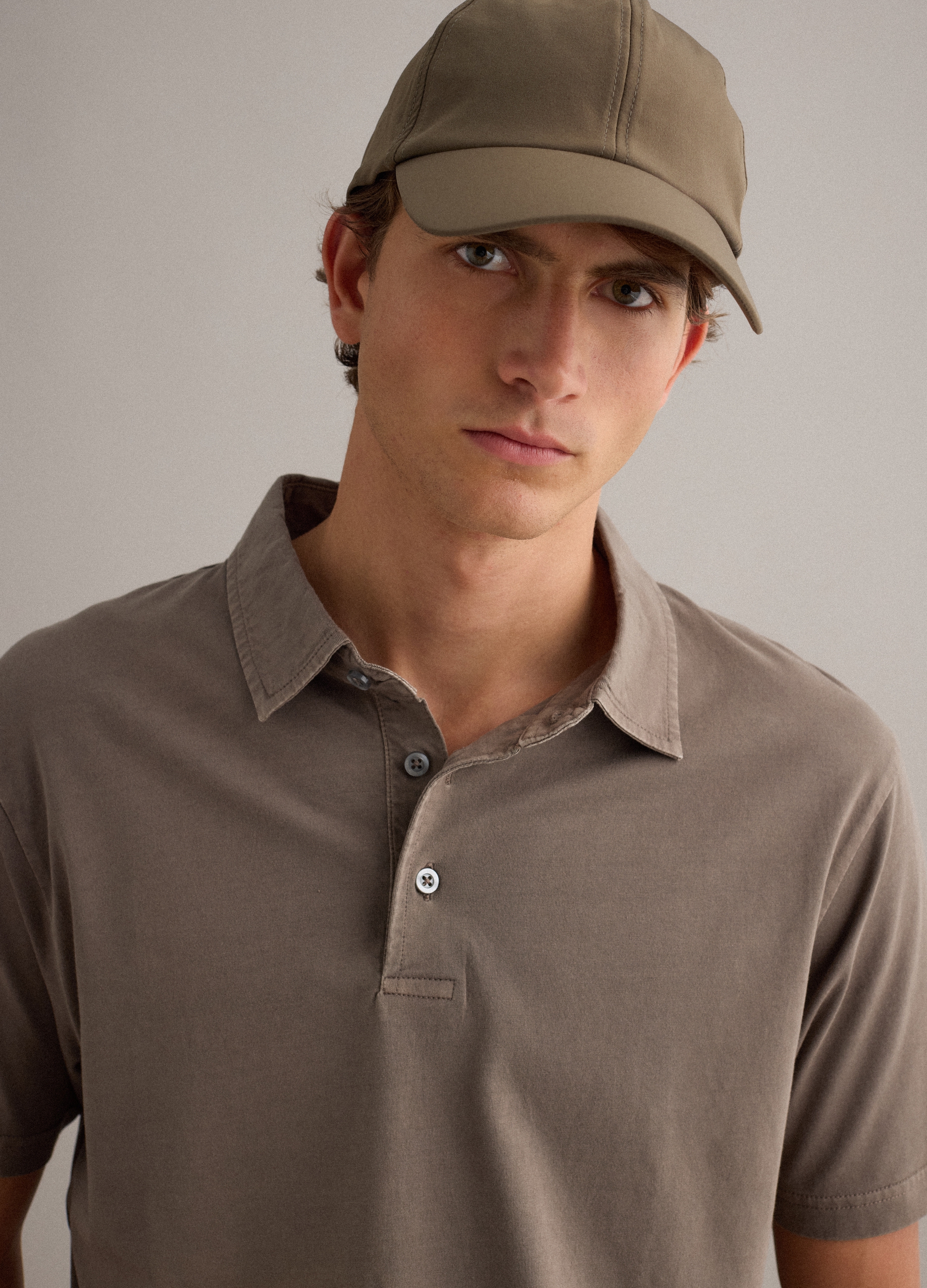 Piombo Contemporary, Polo Marrón De Manga Corta En Algodón Puro, Corte Regular, Hombre, Marrón oscuro, Talla: L