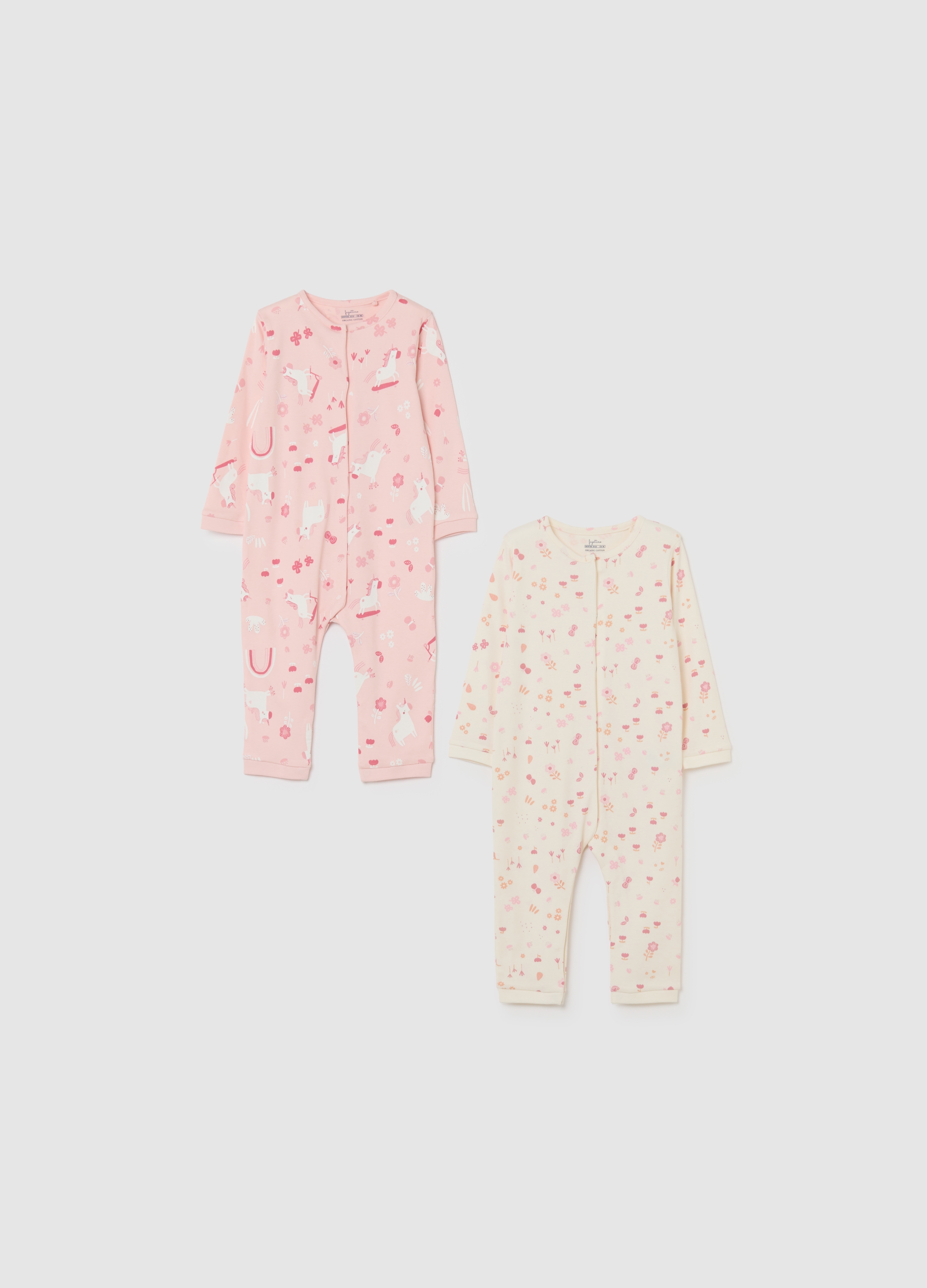 FAGOTTINO, Bipack Tutine In Puro Cotone Multicolor Per Neonate, Bambina, Multicolor, Taglia: 9-12