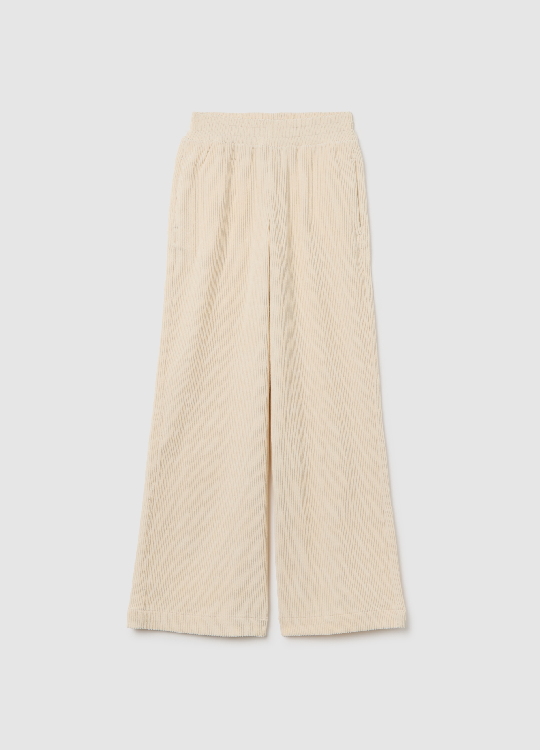 Pantaloni Beige Da Ragazza In Velluto A Coste Relaxed Fit, Niña, Beige Jaspeado, Talla: 13-14