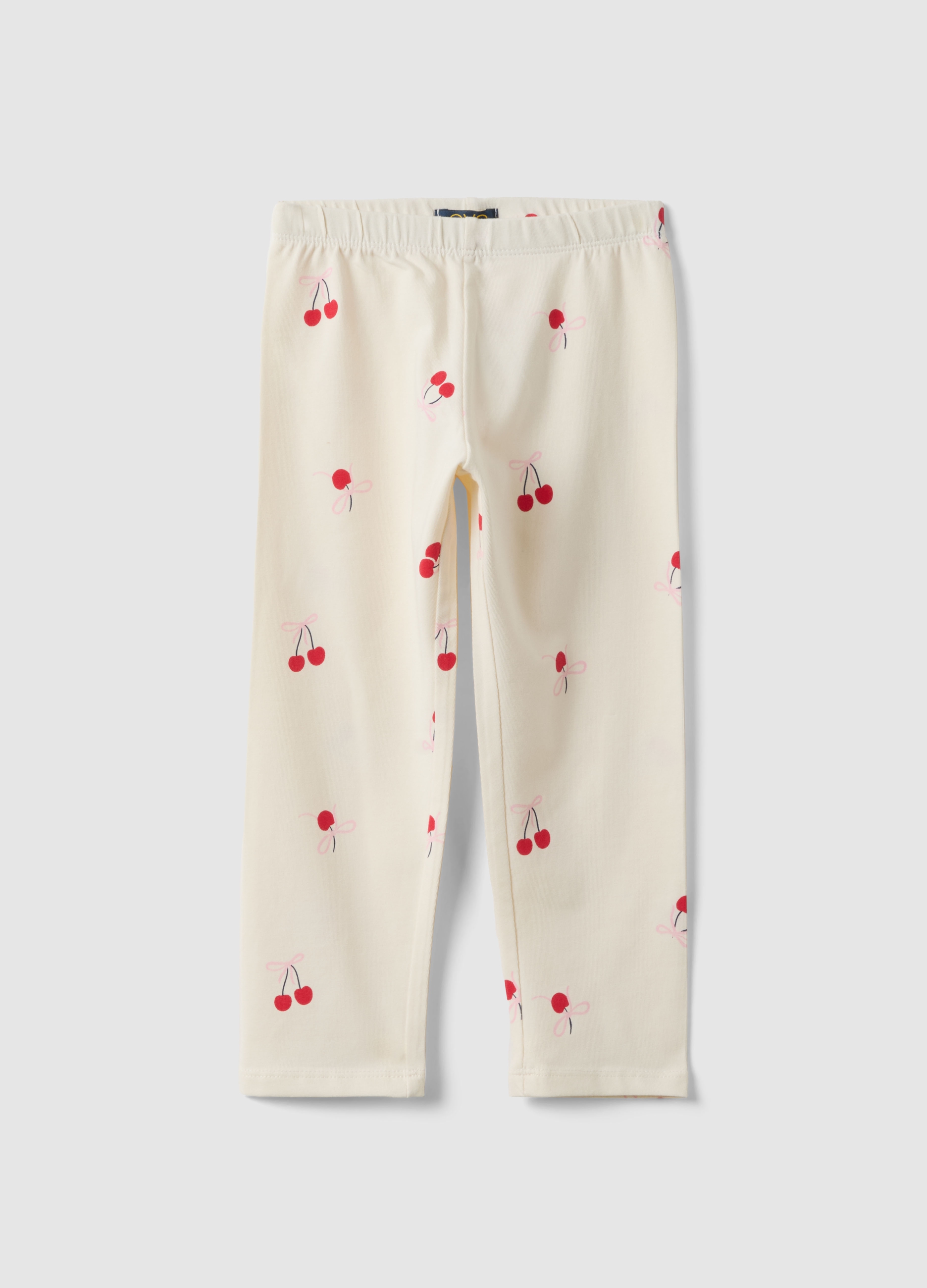 OVS KIDS, Leggings Ajustados De Algodón Elástico Blanco Para Niña Con Dibujos, Niña, Blanco lechoso, Talla: 7-8