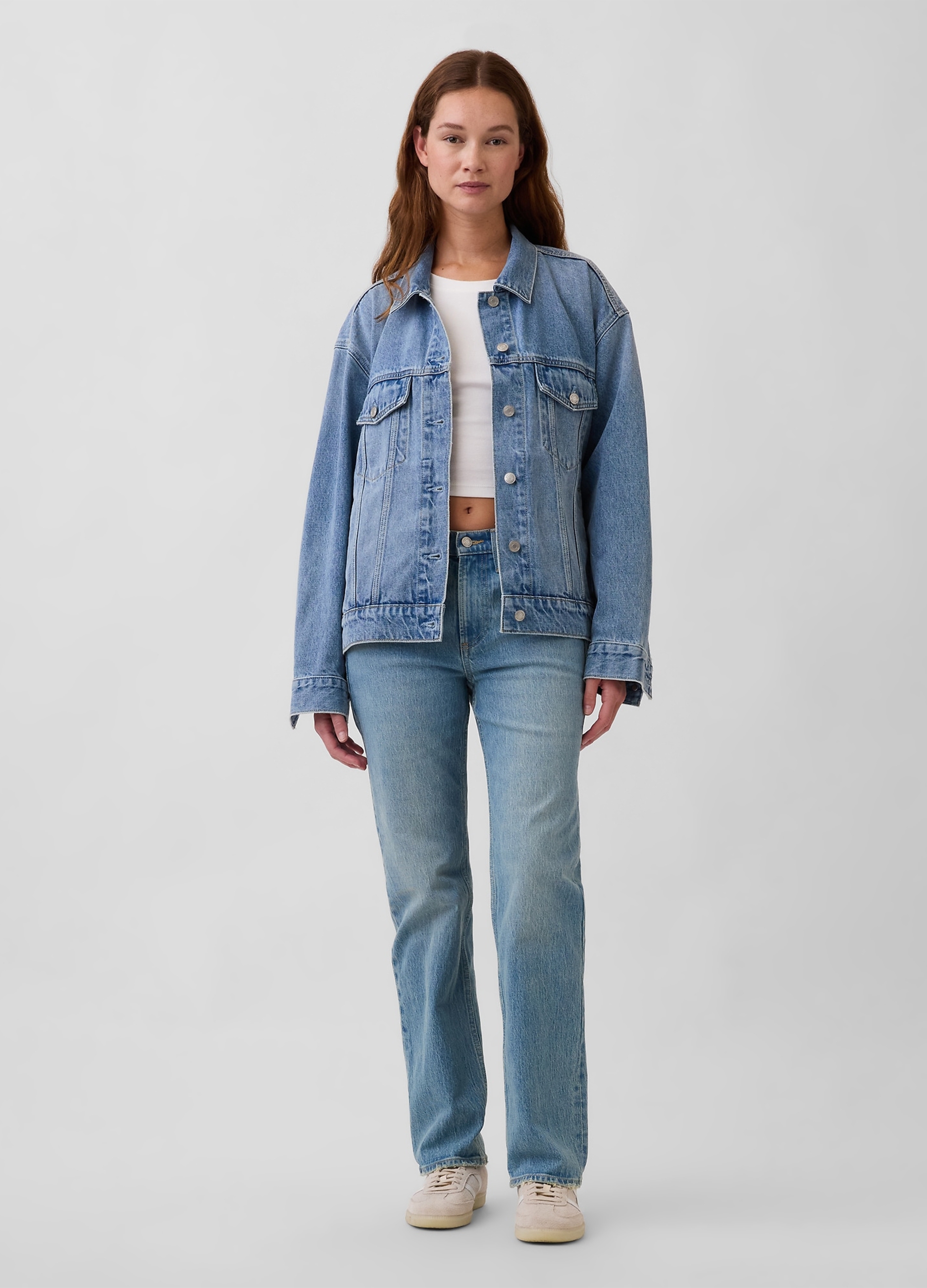 GAP, Jeans In Cotone Elasticizzato, Donna, Denim, Taglia: 34 REGULAR