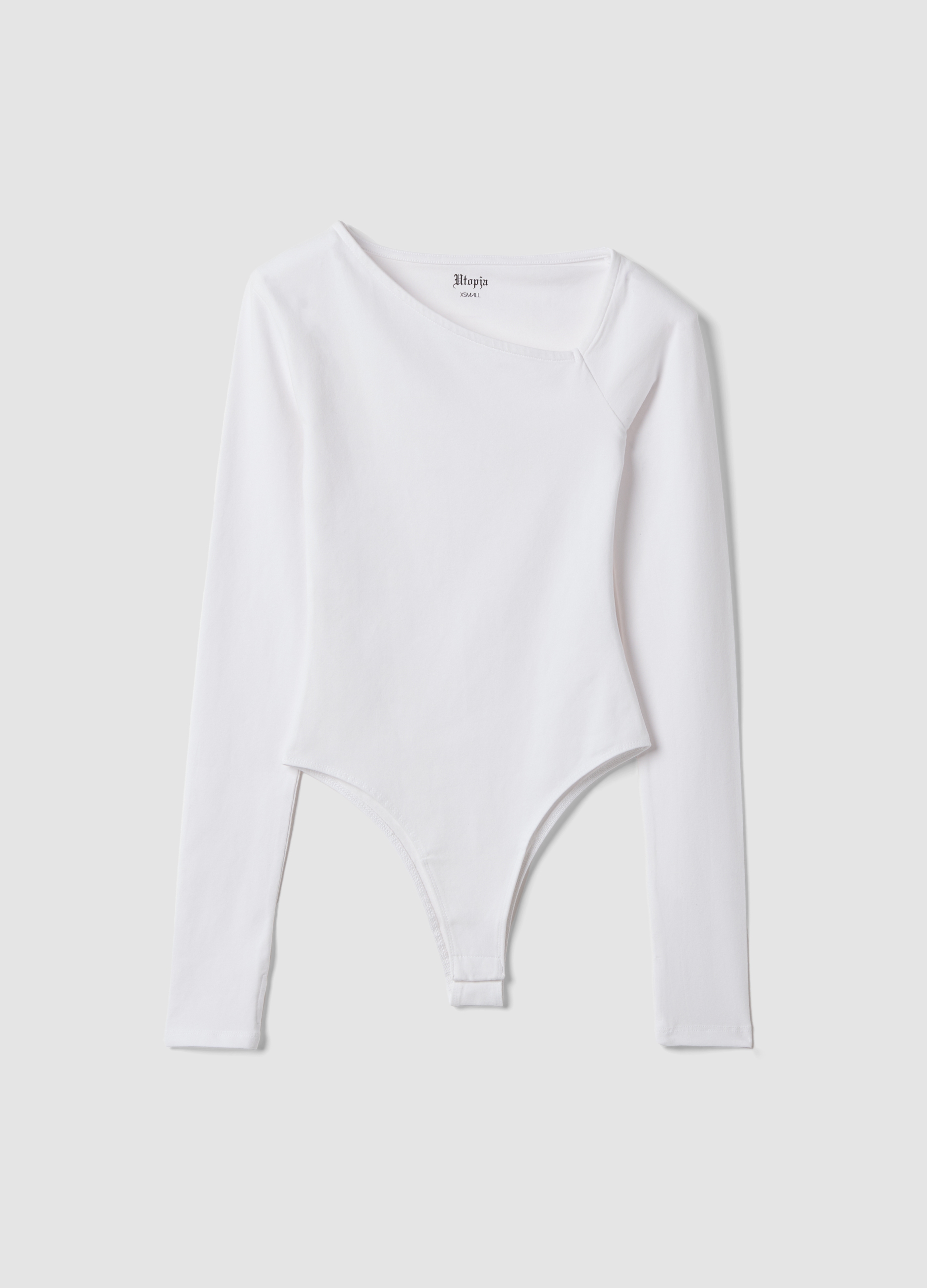 UTOPJA, Asymmetrical Bodysuit White, Donna, Bianco, Taglia: XS