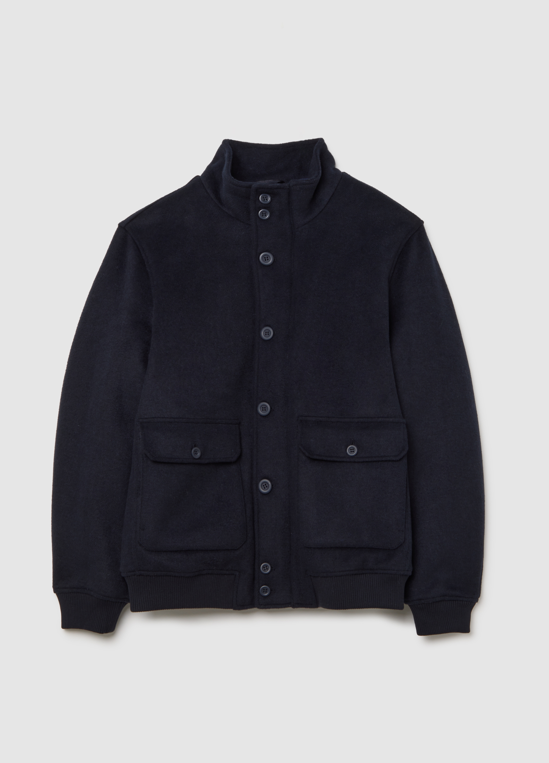 Piombo Contemporary, Chaqueta Acolchada Azul Corte Regular Con Cremallera Y Botones, Hombre, Azul oscuro, Talla: 40