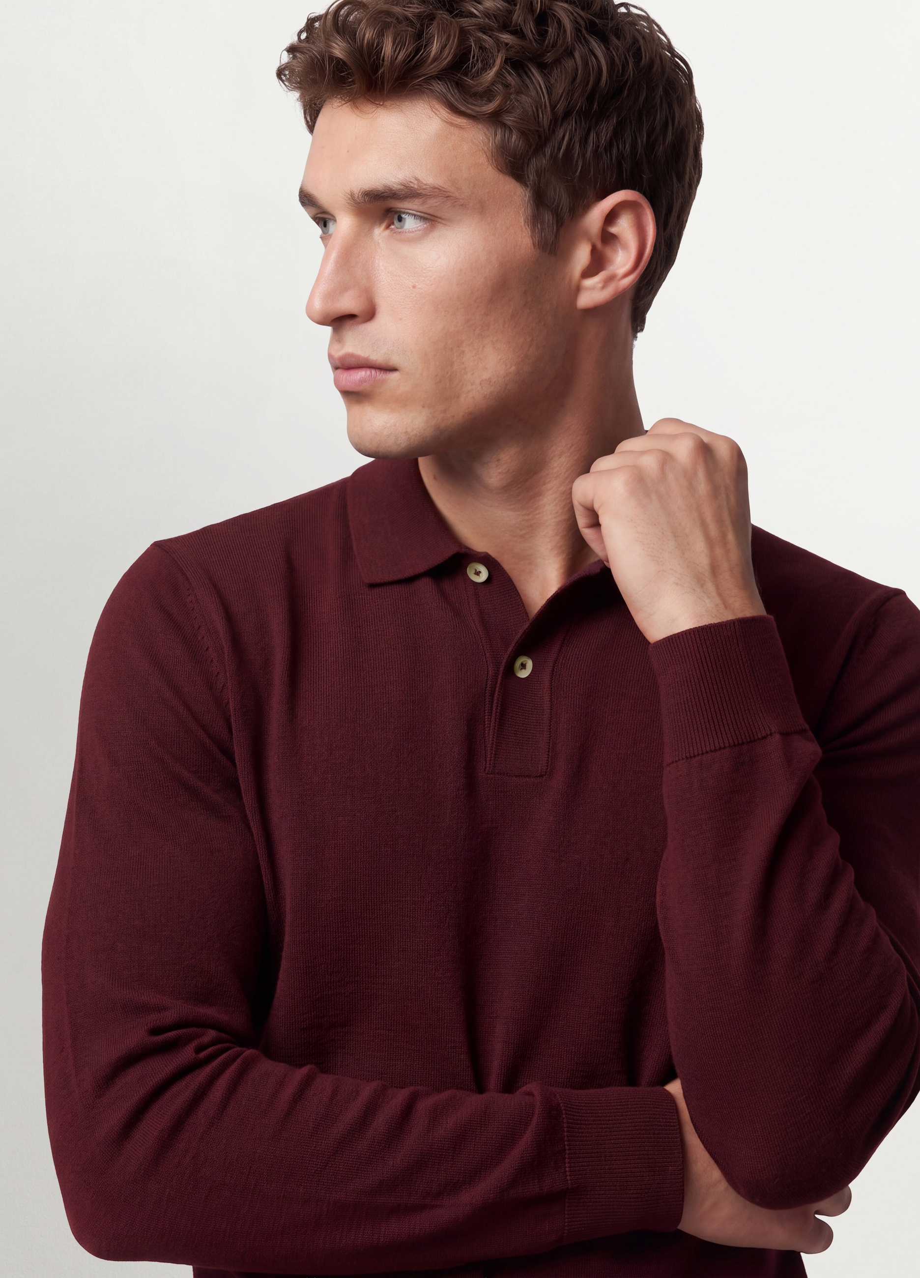 OVS, Polo Rossa In Piquet Di Puro Cotone Organico A Maniche Lunghe Regular Fit, Uomo, Rosso, Taglia: L