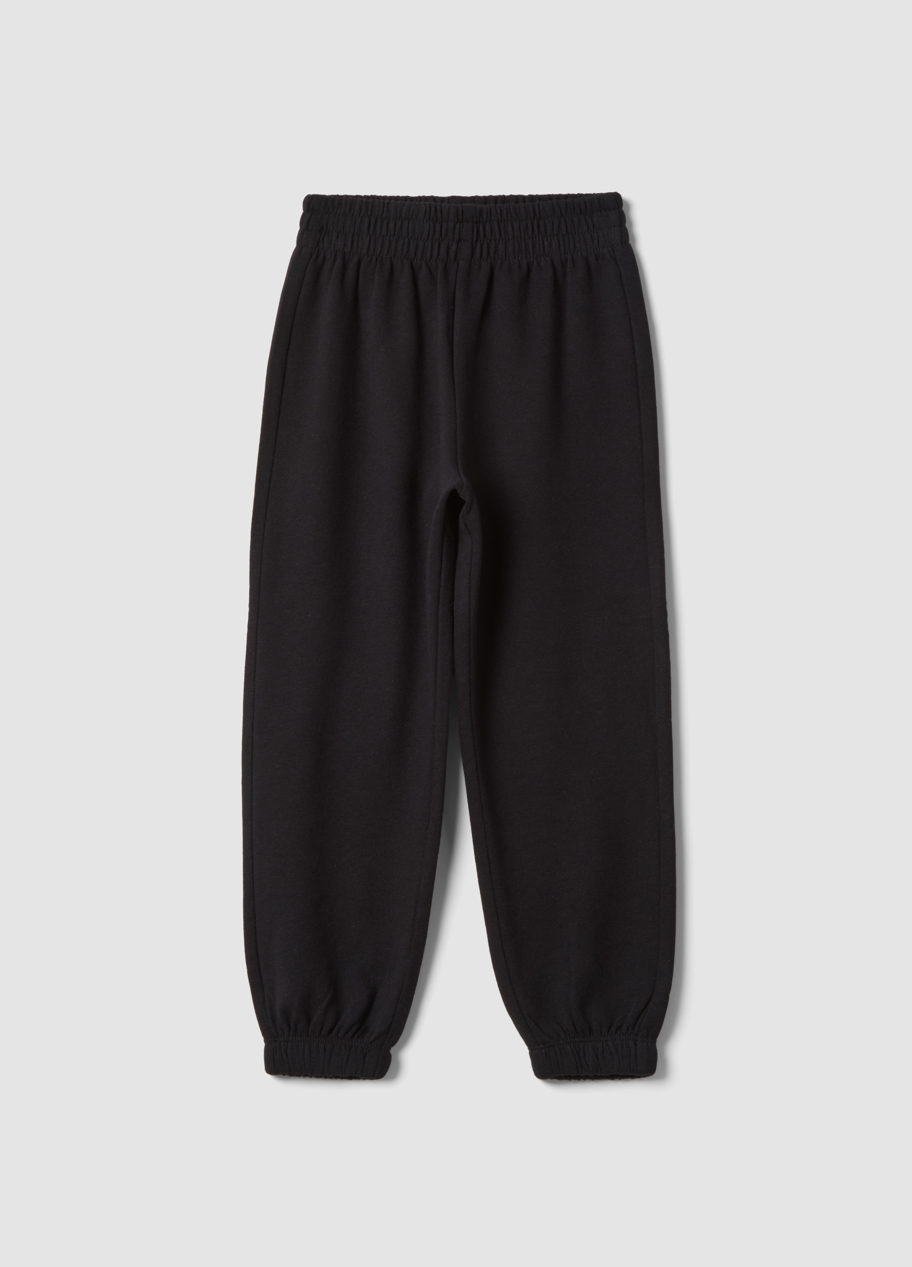 OVS KIDS, Pantaloni Jogger Neri In Puro Cotone Da Bambina Regular Fit, Nero, Taglia: 6-7