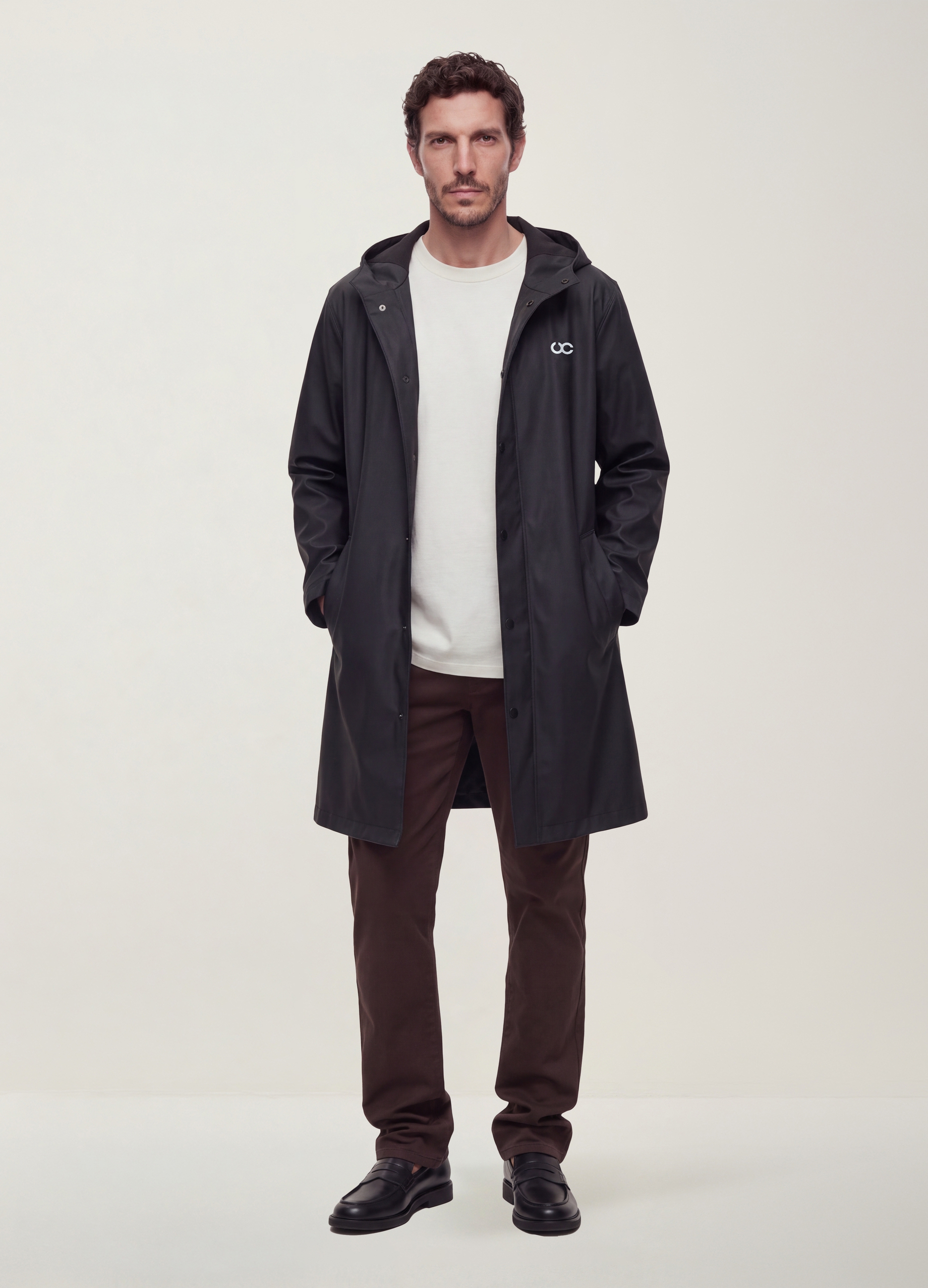 URBAN COMMUTER, Impermeabile Nero Regular Fit Con Zip, Uomo, Nero, Taglia: XXL