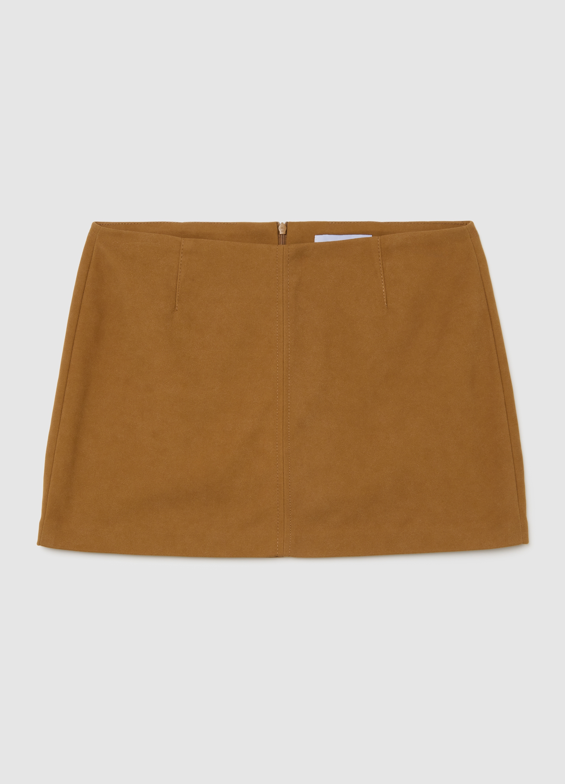 B.ANGEL, Minifalda Marrón De Cuero Sintético, Mujer, Marrón, Talla: 40