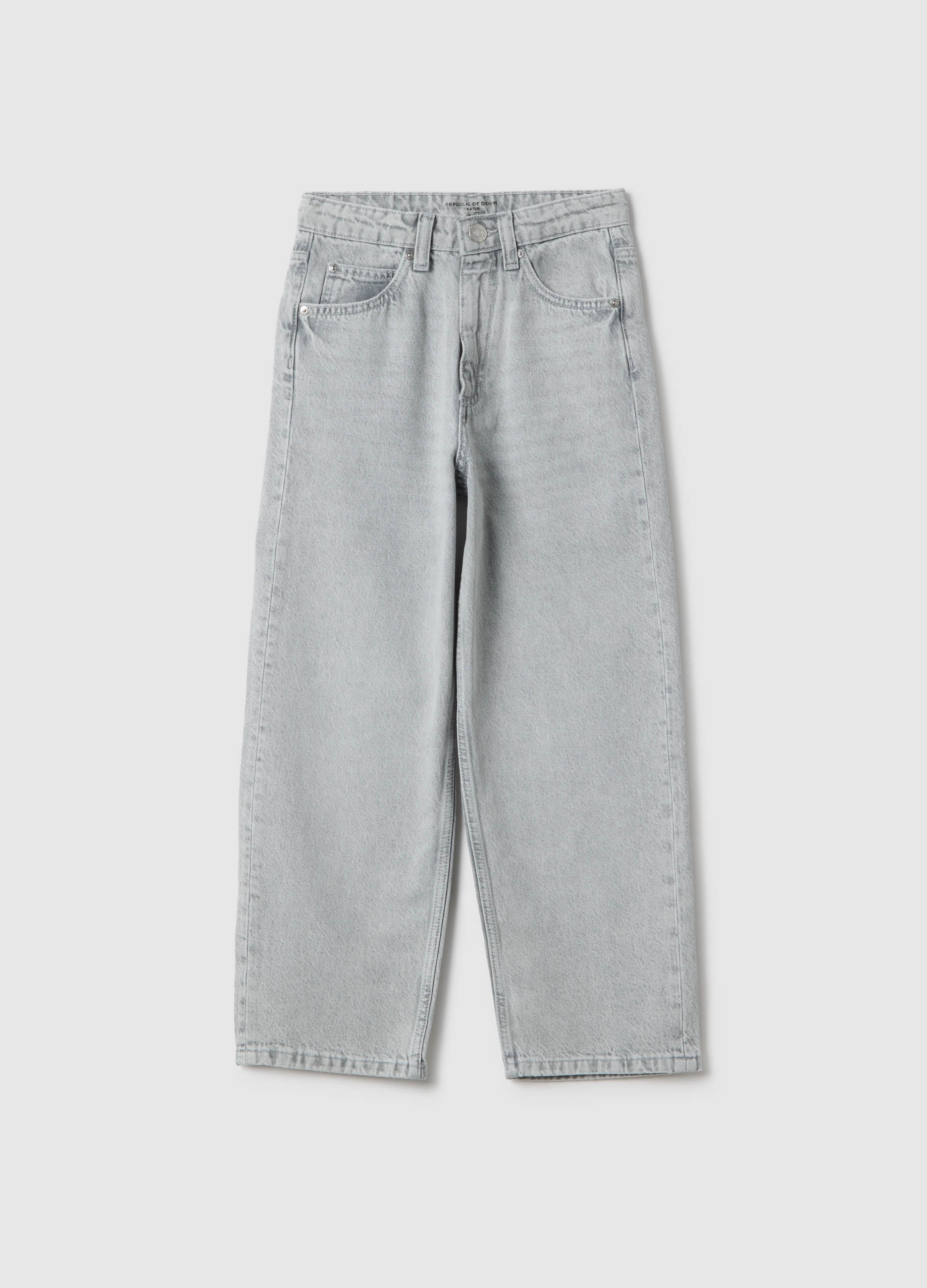 REPUBLIC OF DENIM, Jeans Skater Gris De Algodón Puro Para Chico, Niño, Gris claro, Talla: 10-11