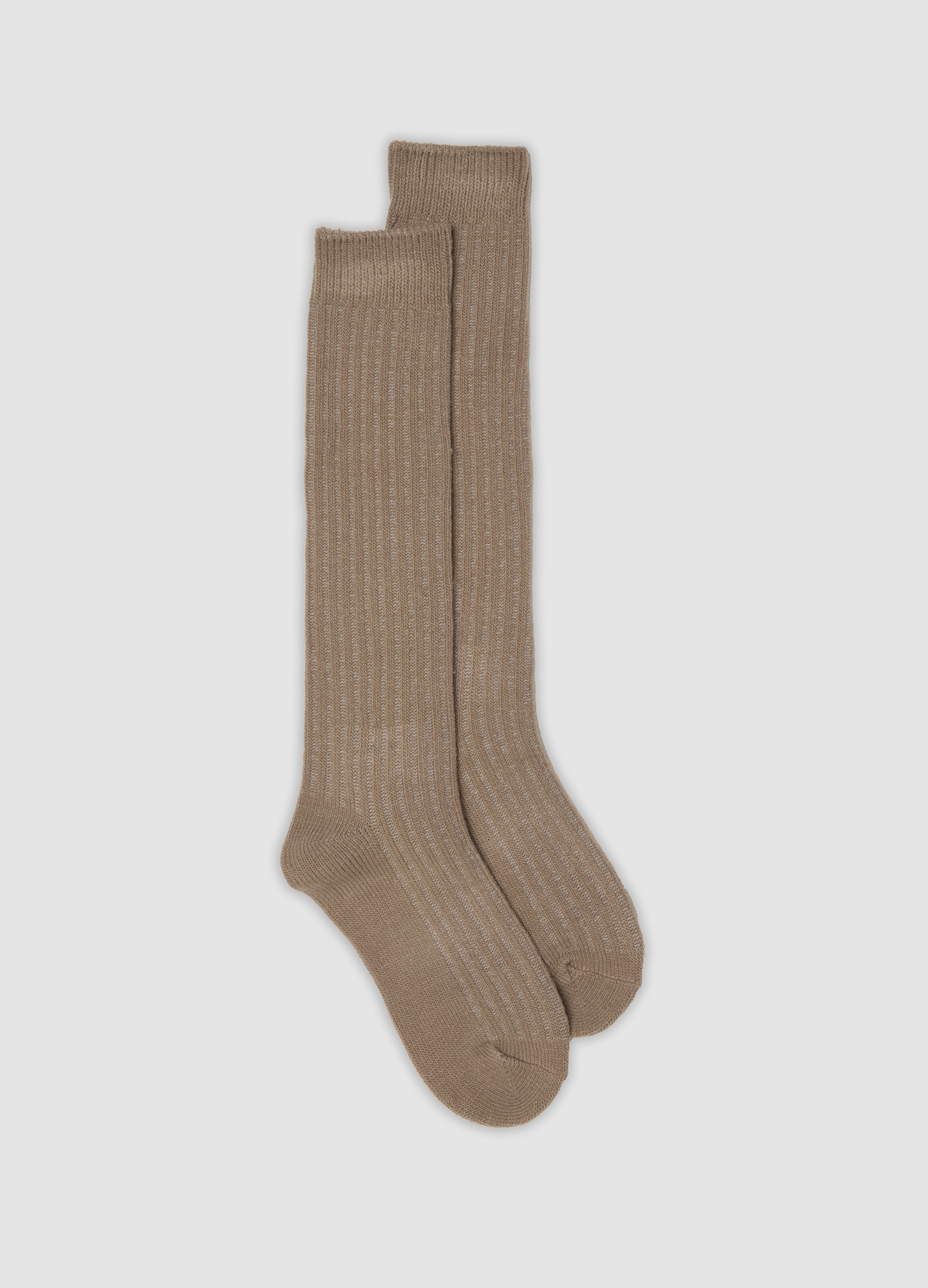 OVS, Calze Beige A Coste In Tessuto Elasticizzato, Donna, Beige, Taglia: ONE SIZE